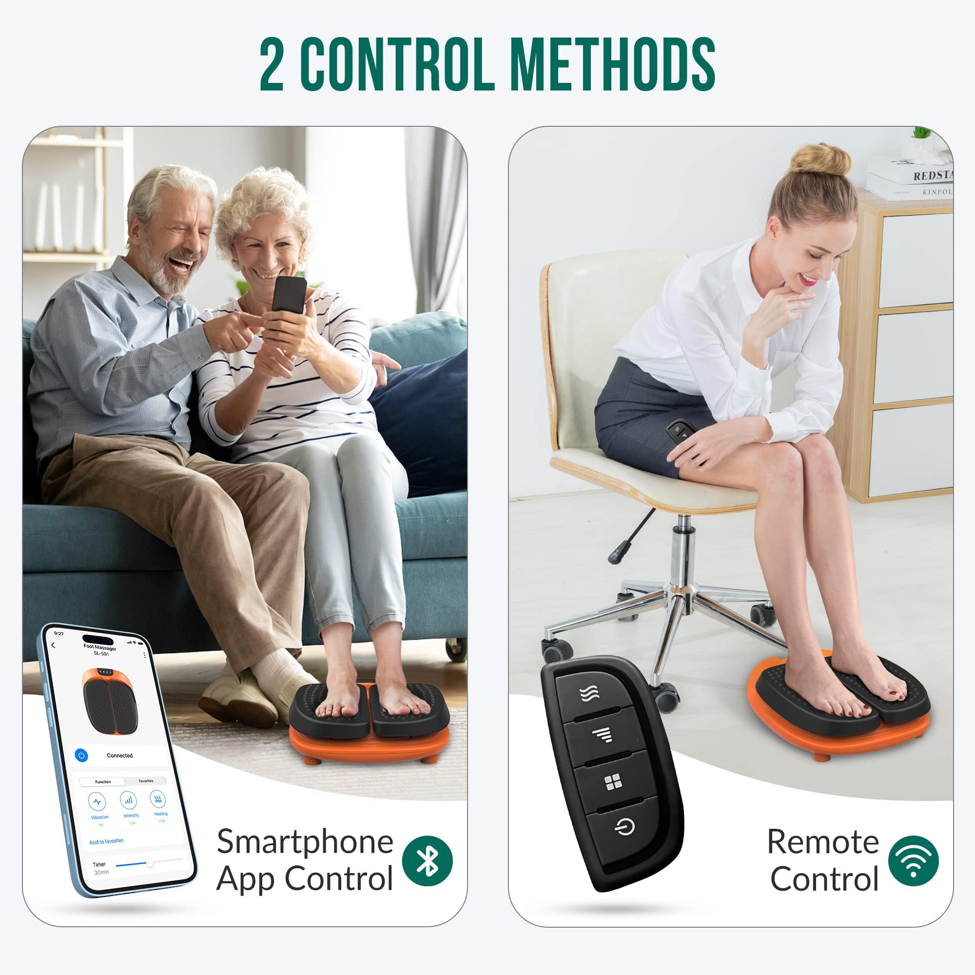 Adjustable intensity levels tailor comfort to you.