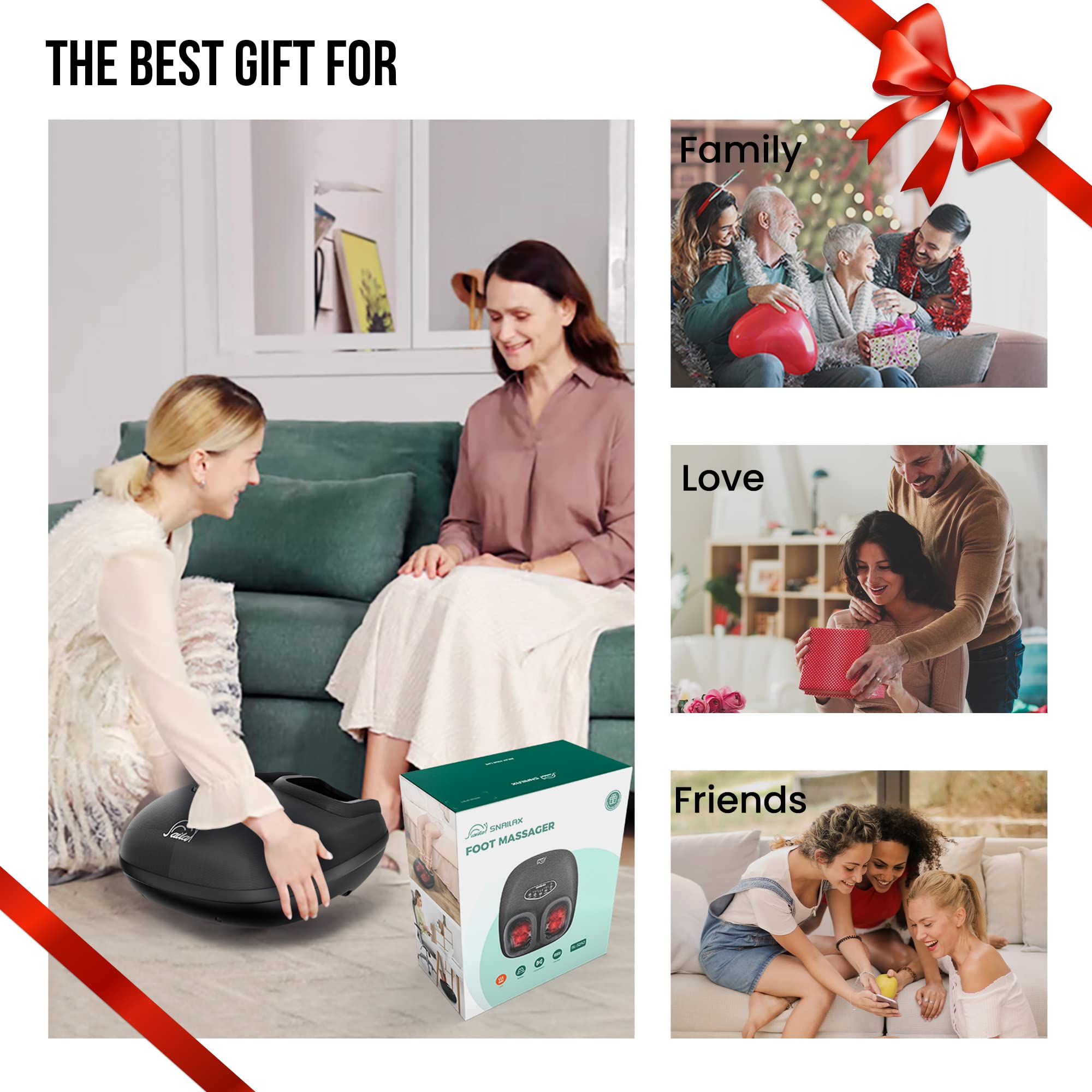 Snailax Foot Massager with warranty and gift-ready packaging