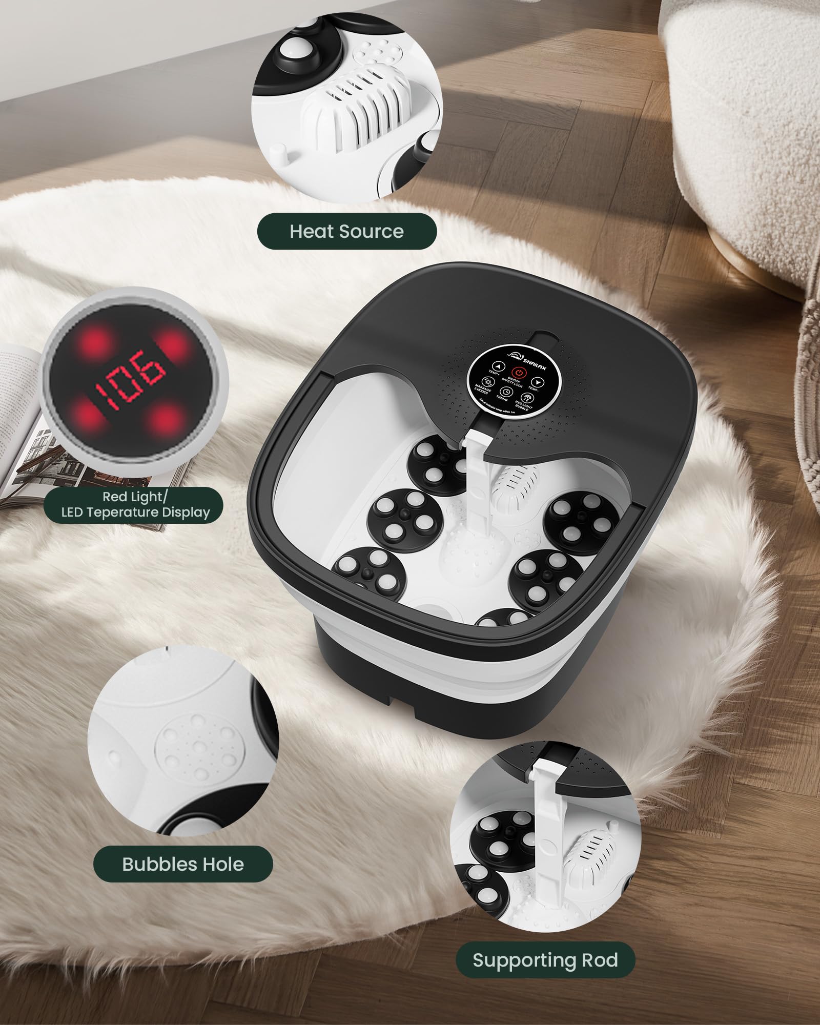 Snailax gift-ready foot spa for wellness-minded recipients