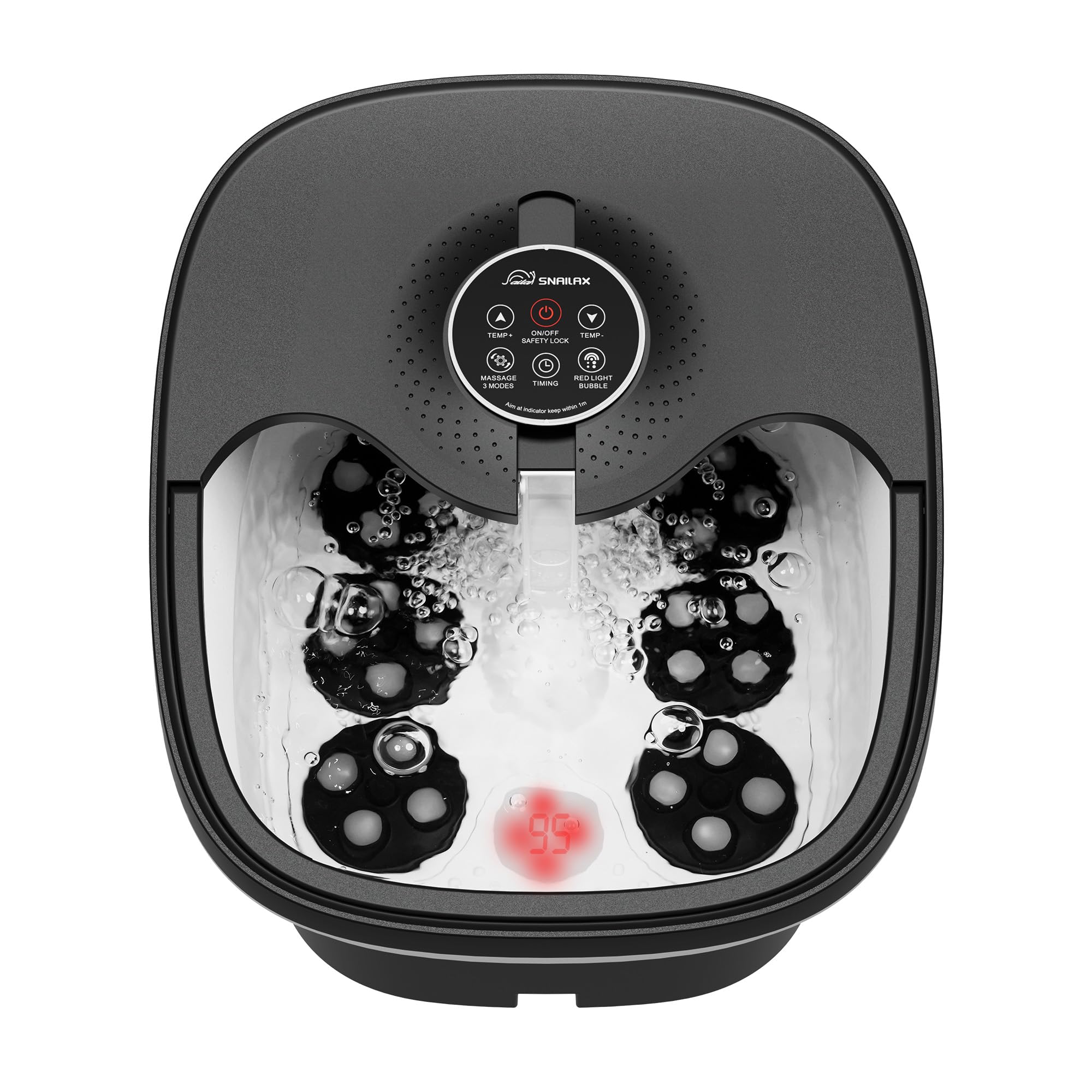 Snailax foot spa massager with remote control enables effortless adjustments