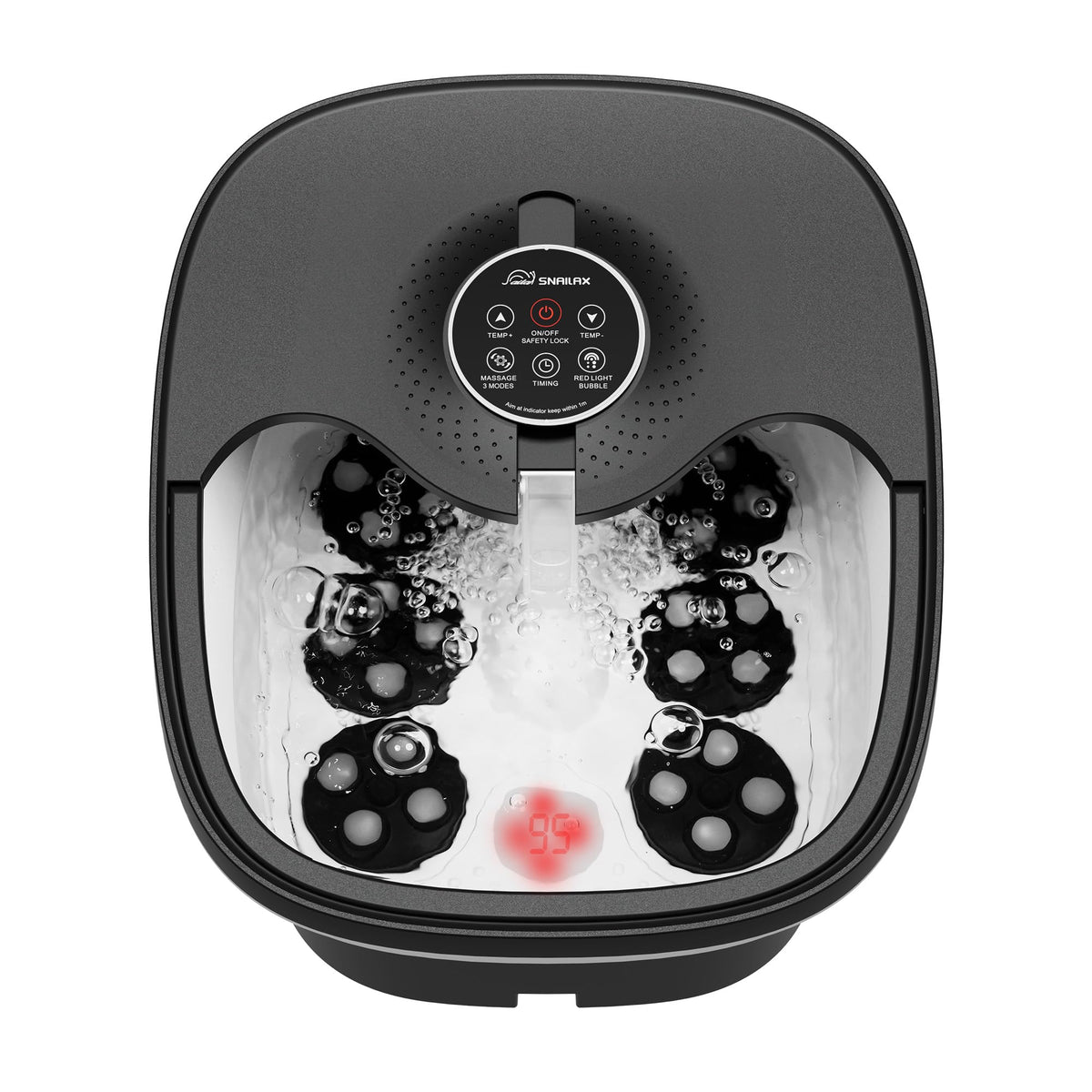 Snailax foot spa massager with remote control enables effortless adjustments