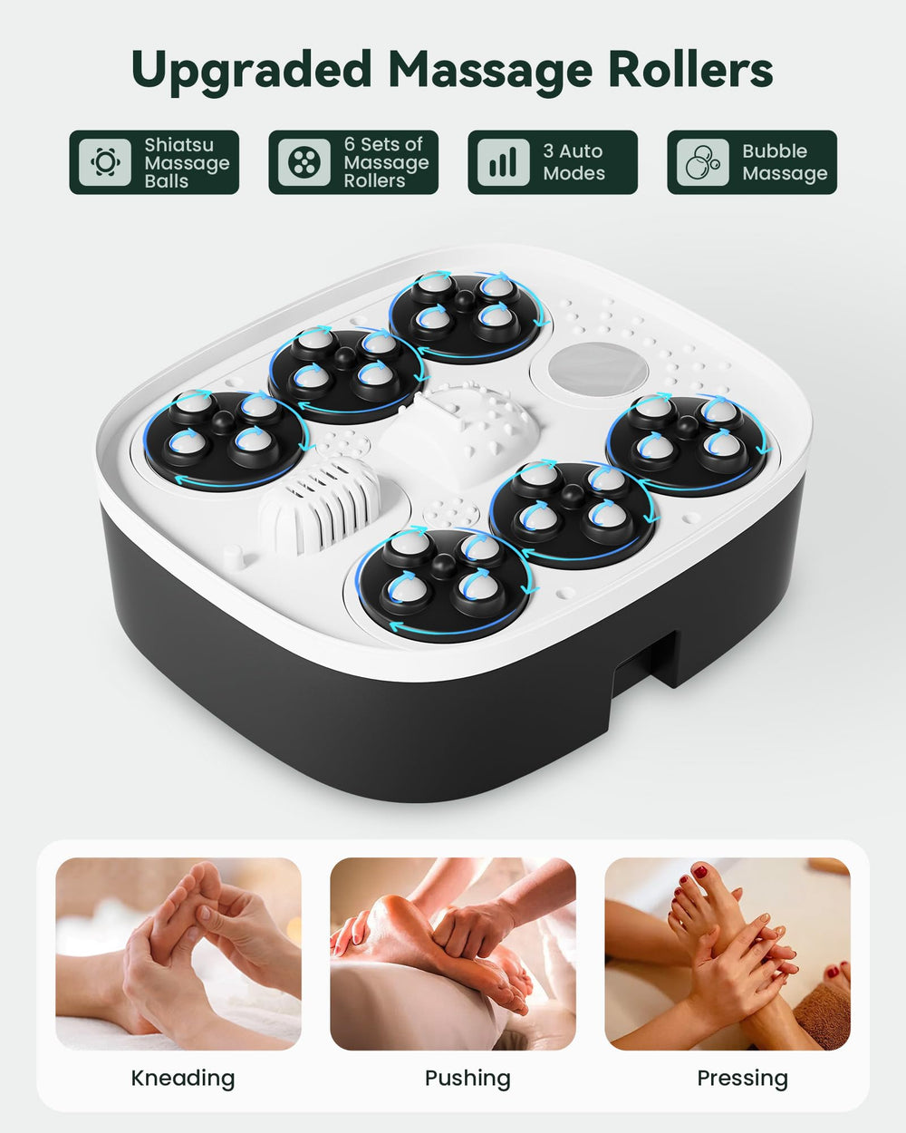 Snailax Foot Spa Remote: remote control in use for easy, hands-free adjustments.