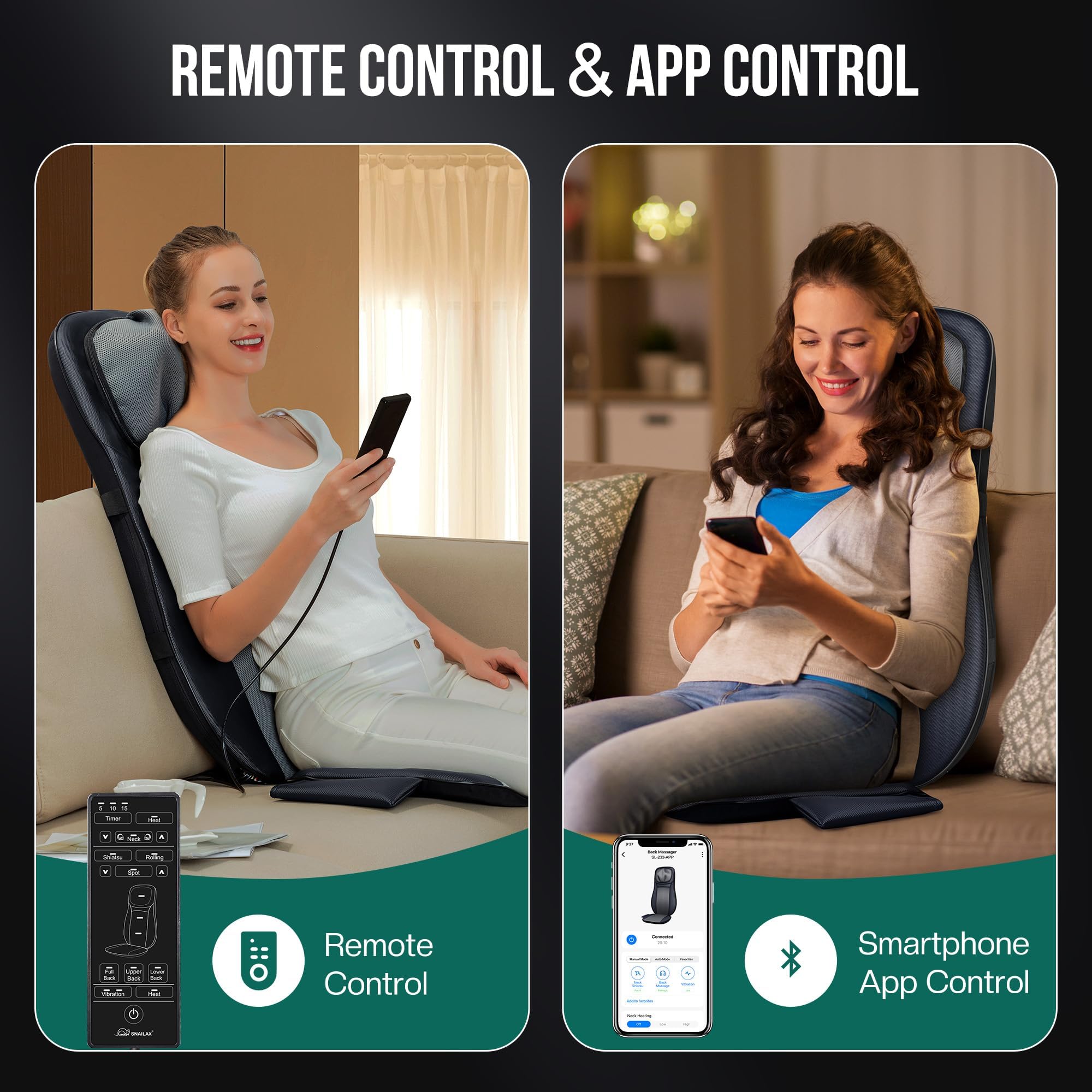 Snailax full body massage chair pad across back and spine