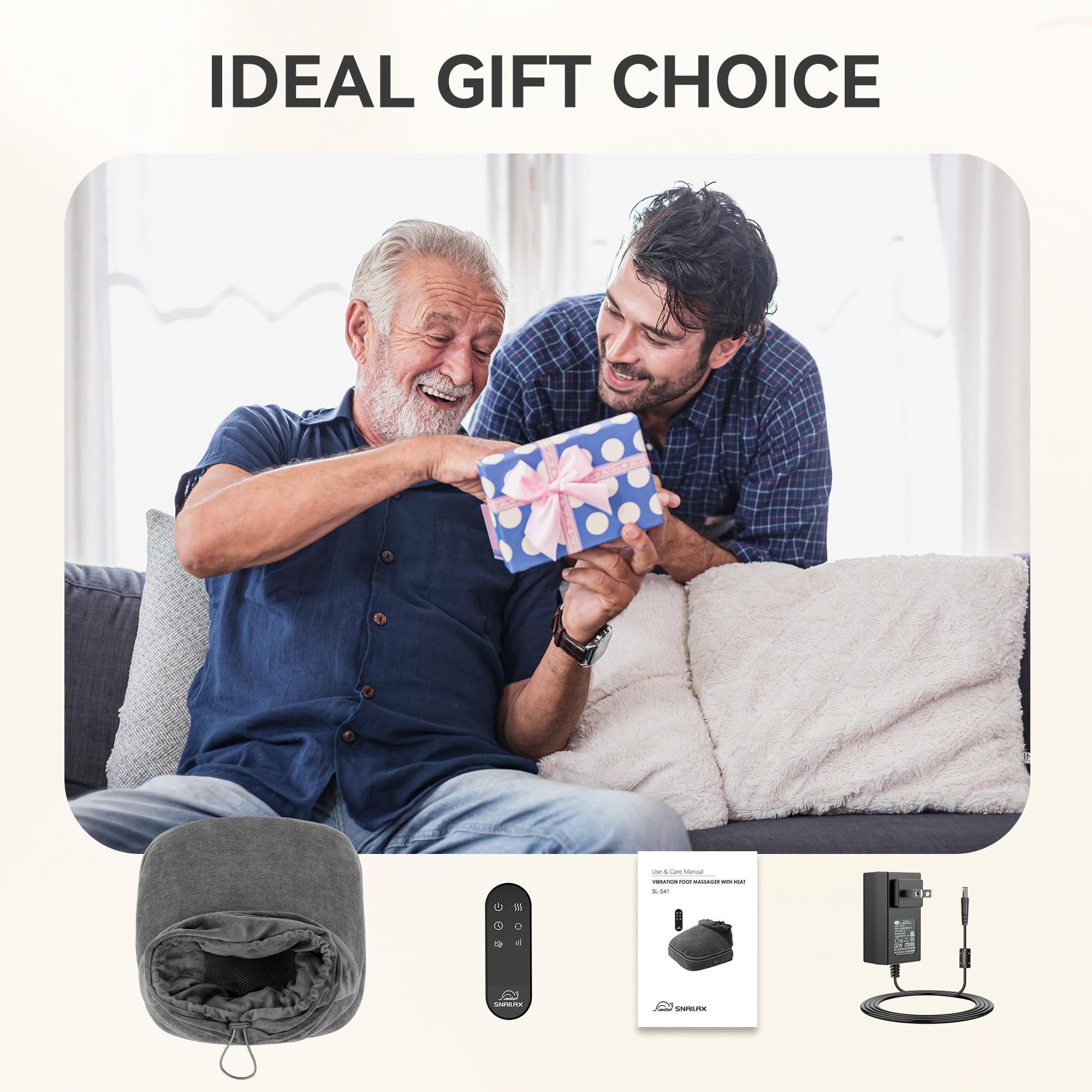 Snailax gift-ready heated massager ideal for office and home.