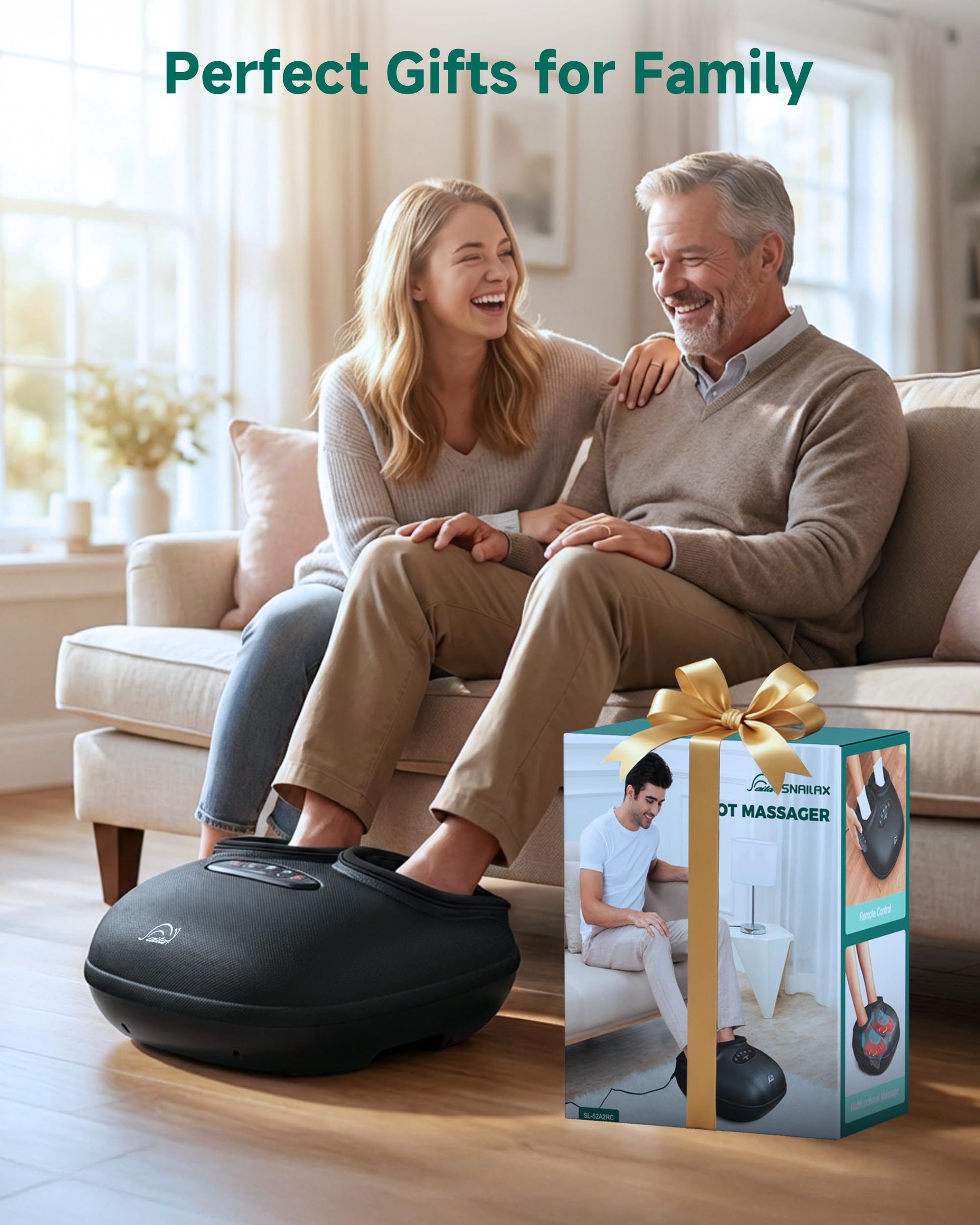 Gift-ready Snailax shiatsu foot massager for thoughtful relaxation