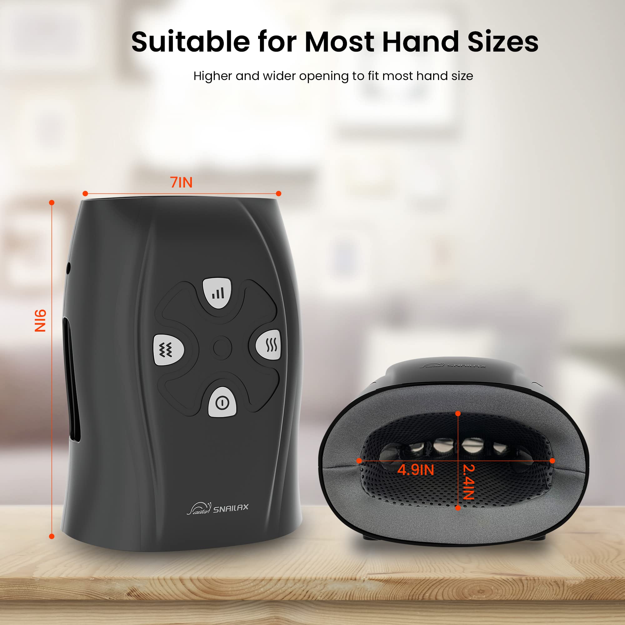Snailax open-design massager fits different hand sizes for comfortable massage