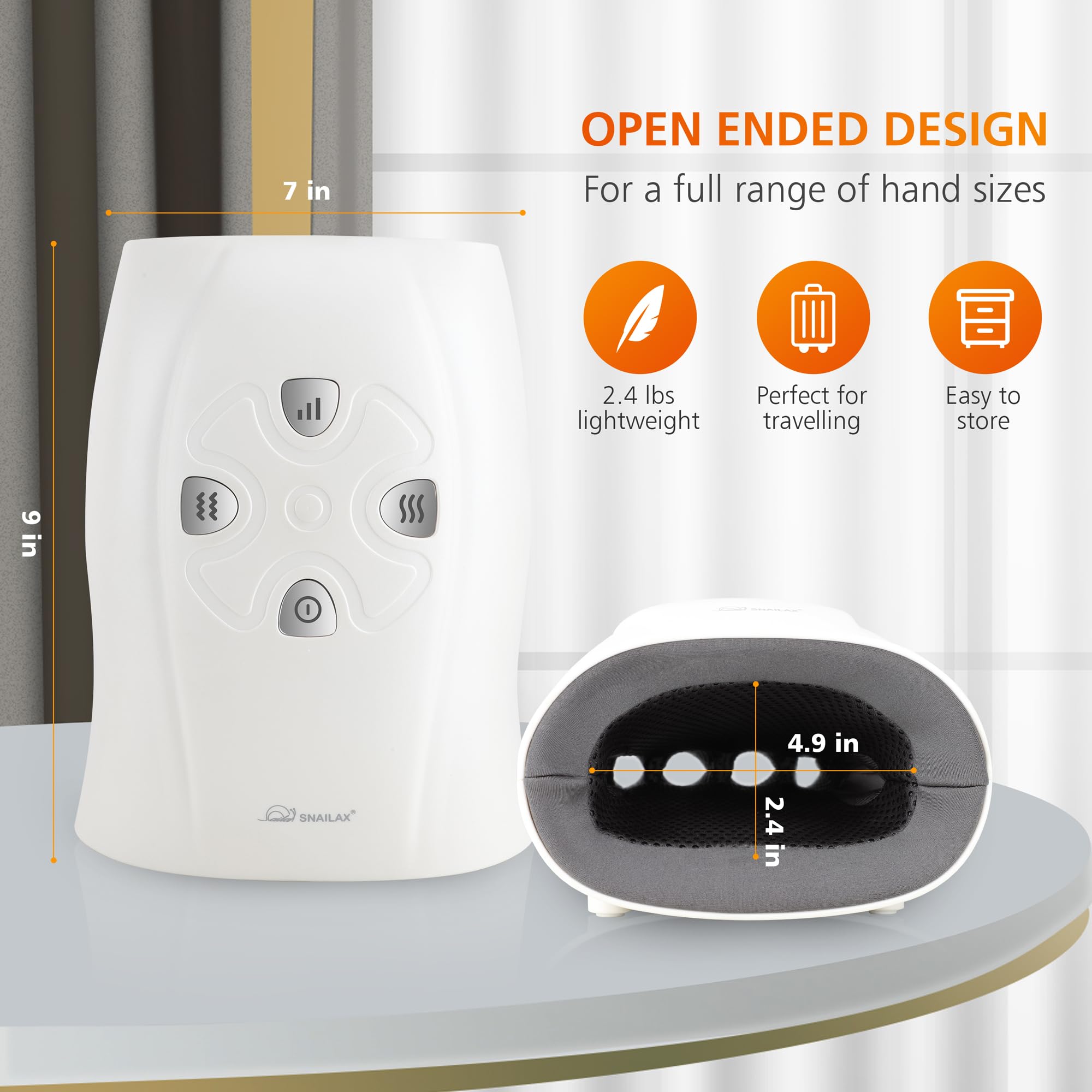 Snailax hand massager therapy modes highlighting customizable relaxation options