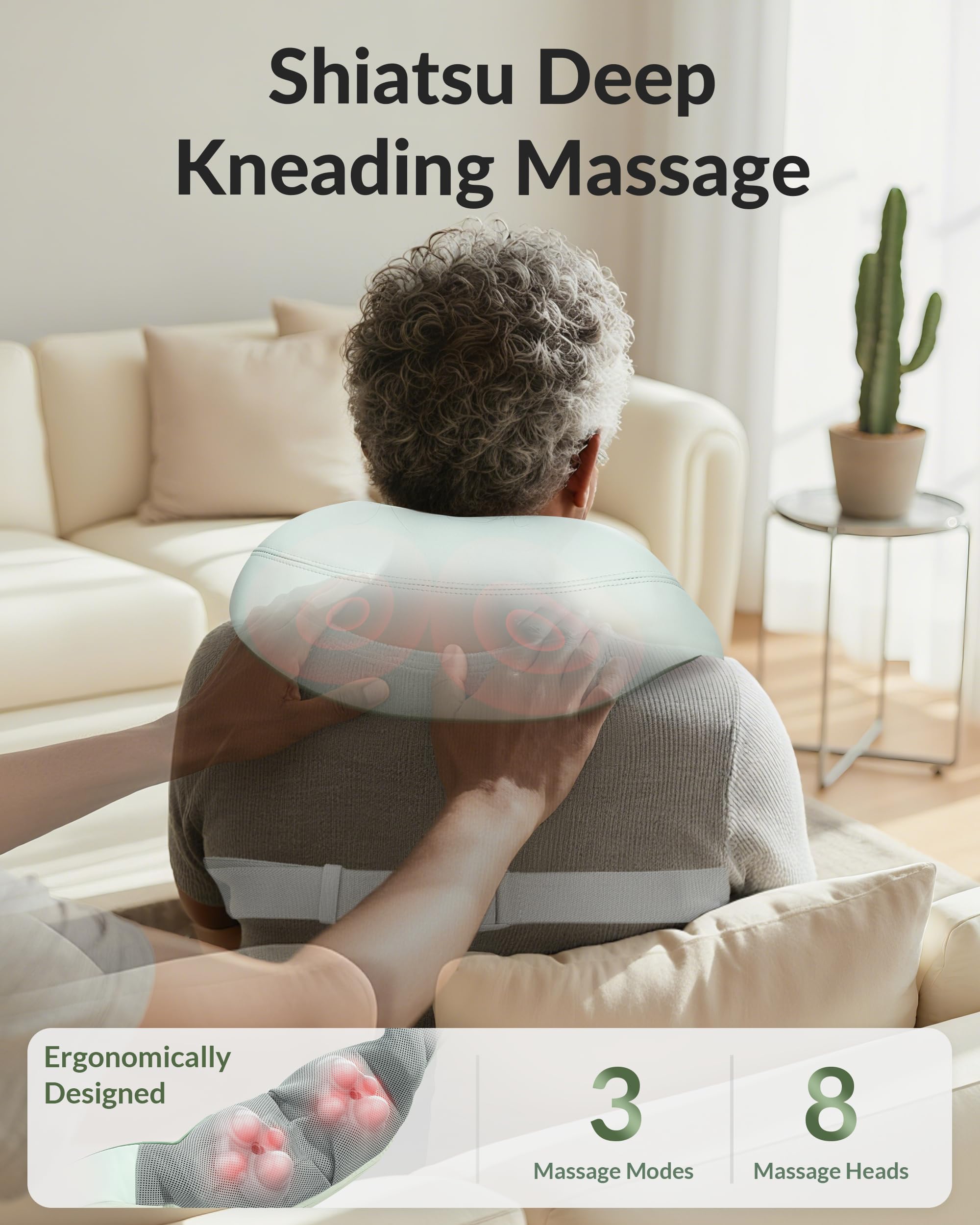 Snailax hands free design massager with strap for flexible positioning