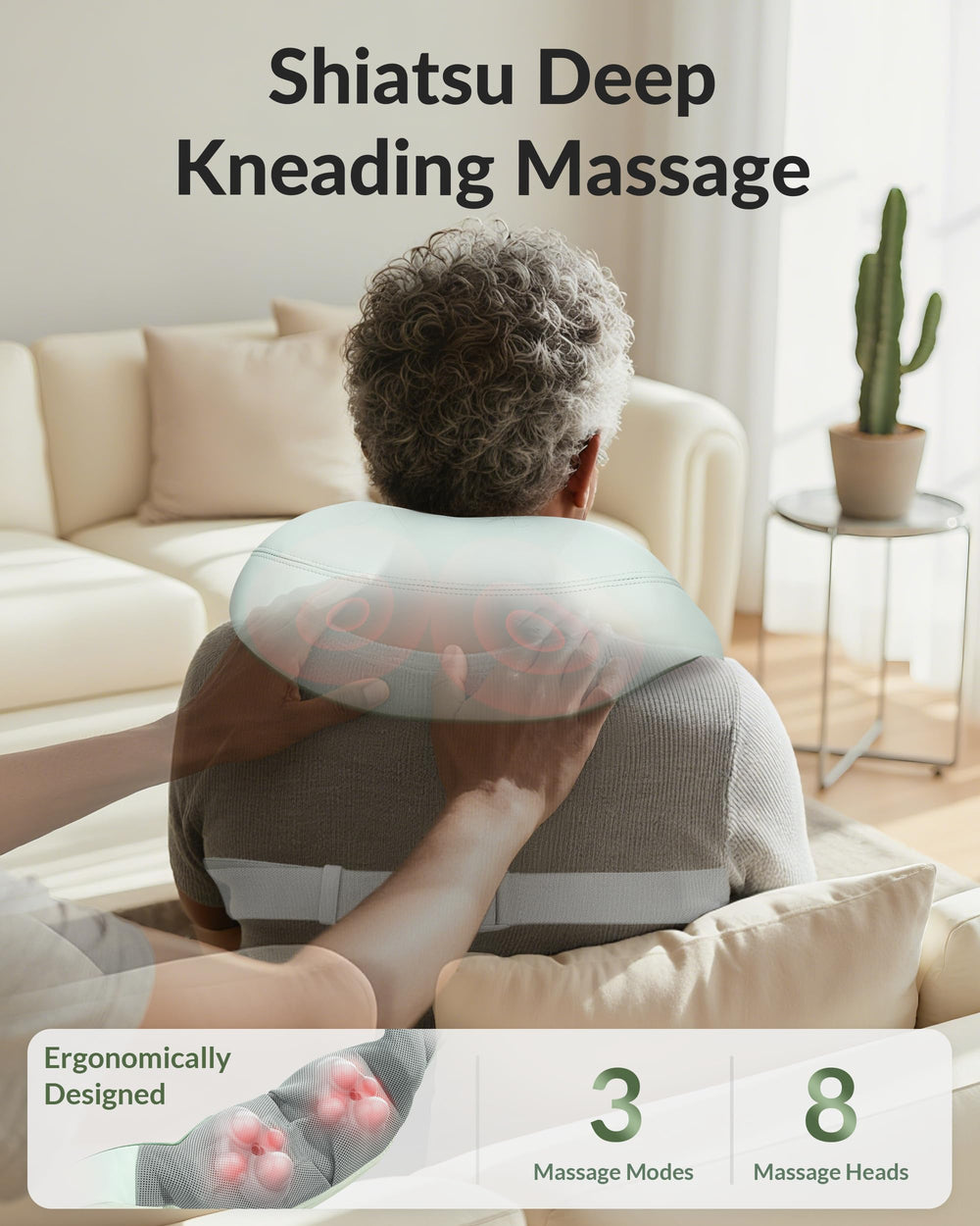 Snailax hands free design massager with strap for flexible positioning