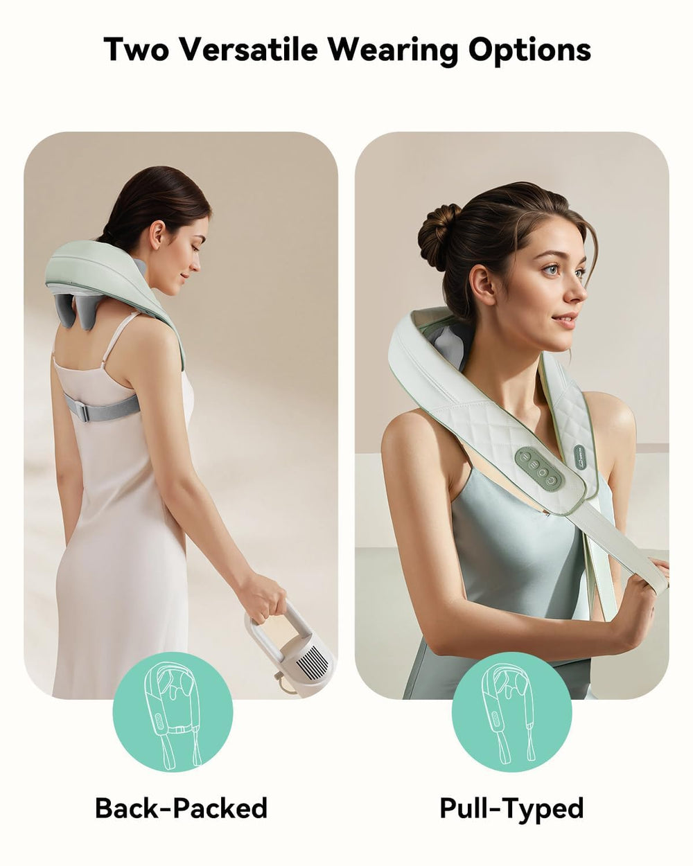 Snailax hands free wearable design allows movement while massaging.