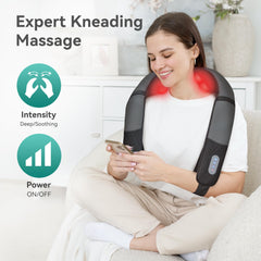 Snailax neck massager with heat function for added comfort.