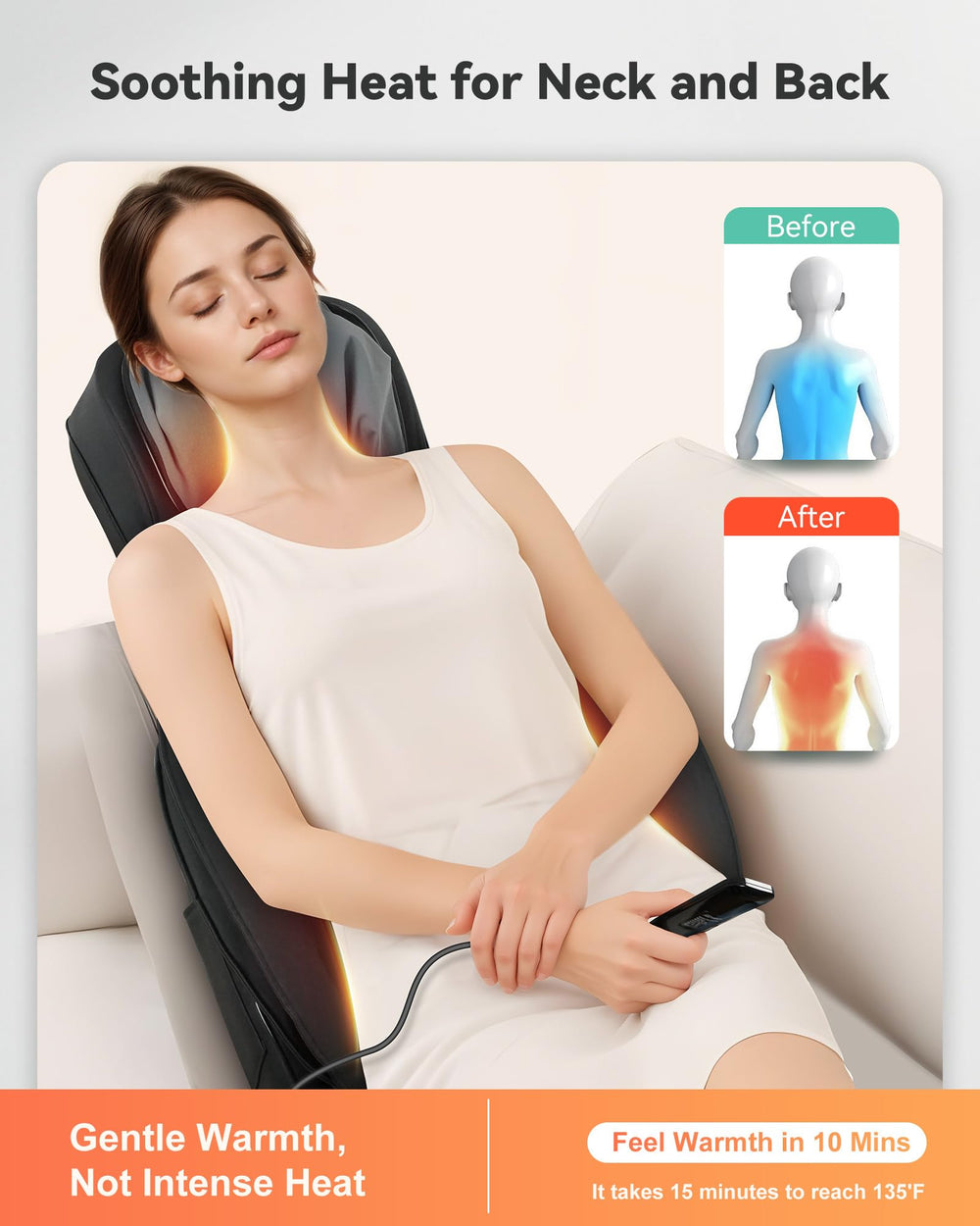 Kneading massage on the back with two modes