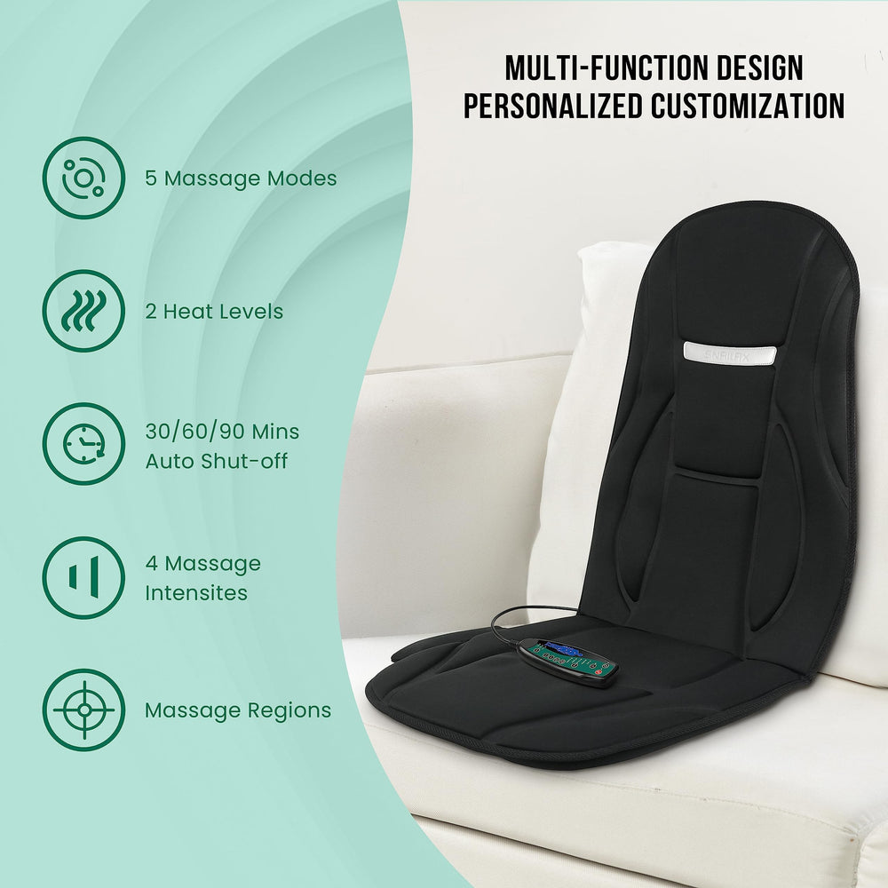 Snailax lightweight massager cushion for travel and home relaxation.