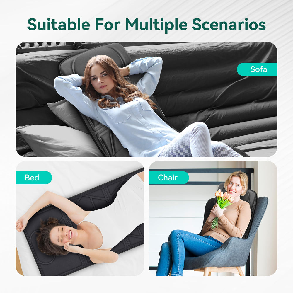 Snailax massage mat displaying intuitive remote control and adjustable intensity.