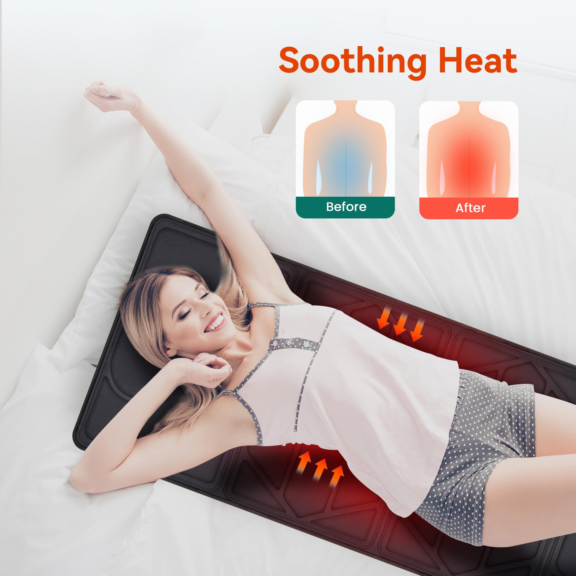 Snailax foldable massager on a bed ready for a quick unwind.