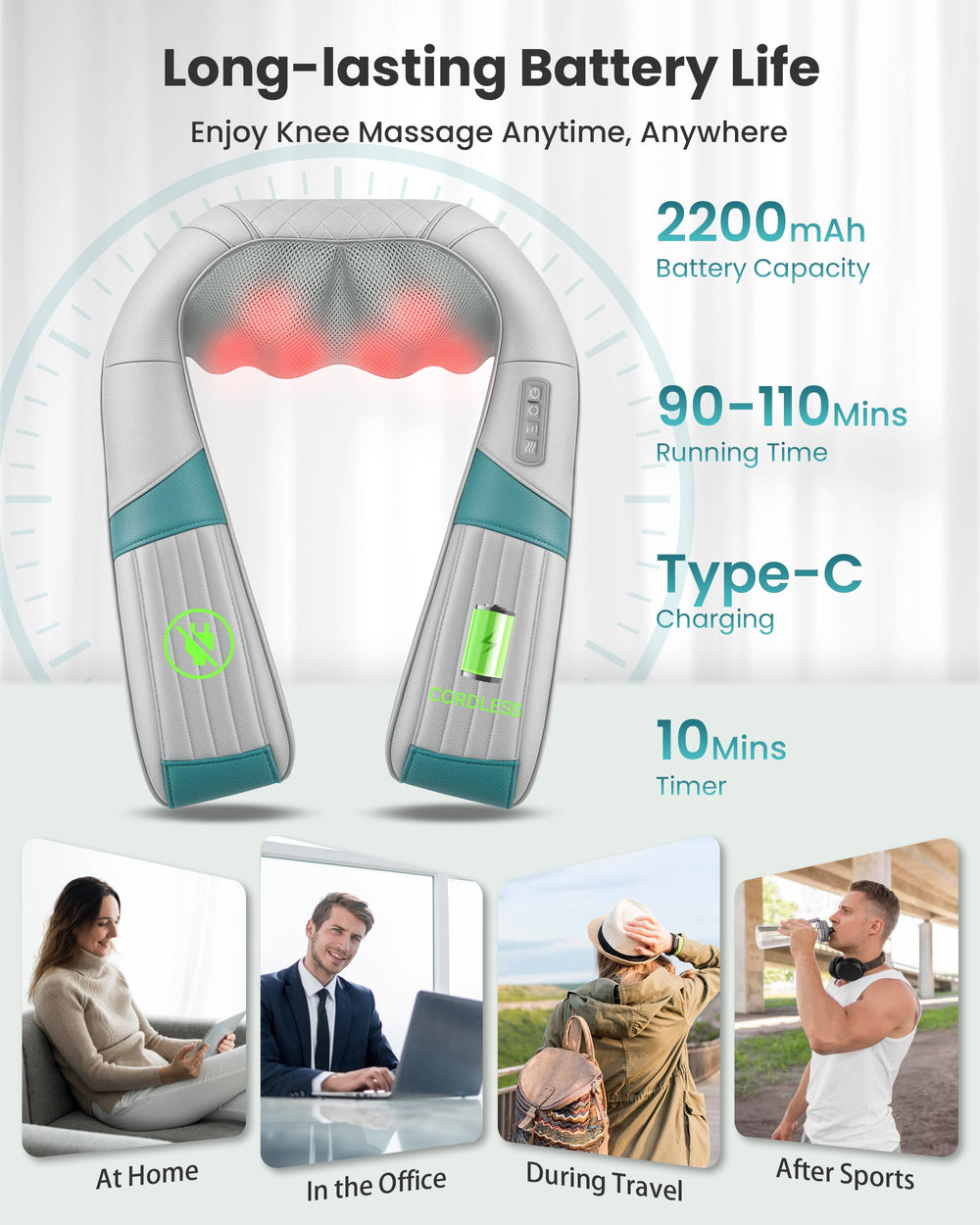 Snailax massage pillow with 3 intensity levels for personalized relief