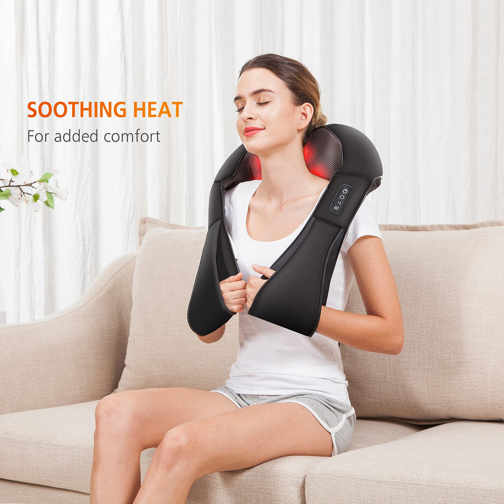 Snailax massage pillow with ergonomic design for neck and back comfort
