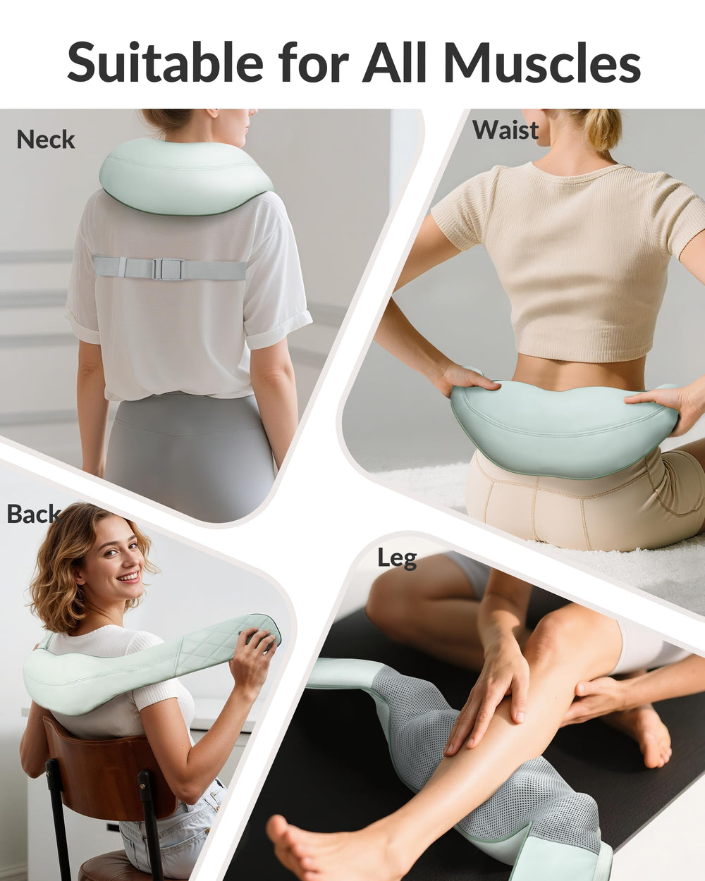 Snailax massage pillow use on back and shoulders for versatile application
