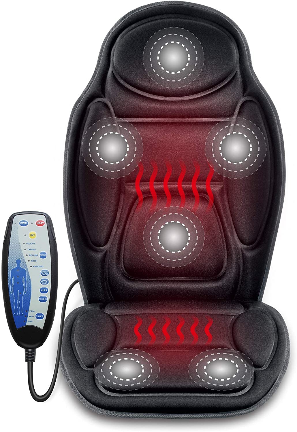 Snailax massage seat cushion with six motors for back relief