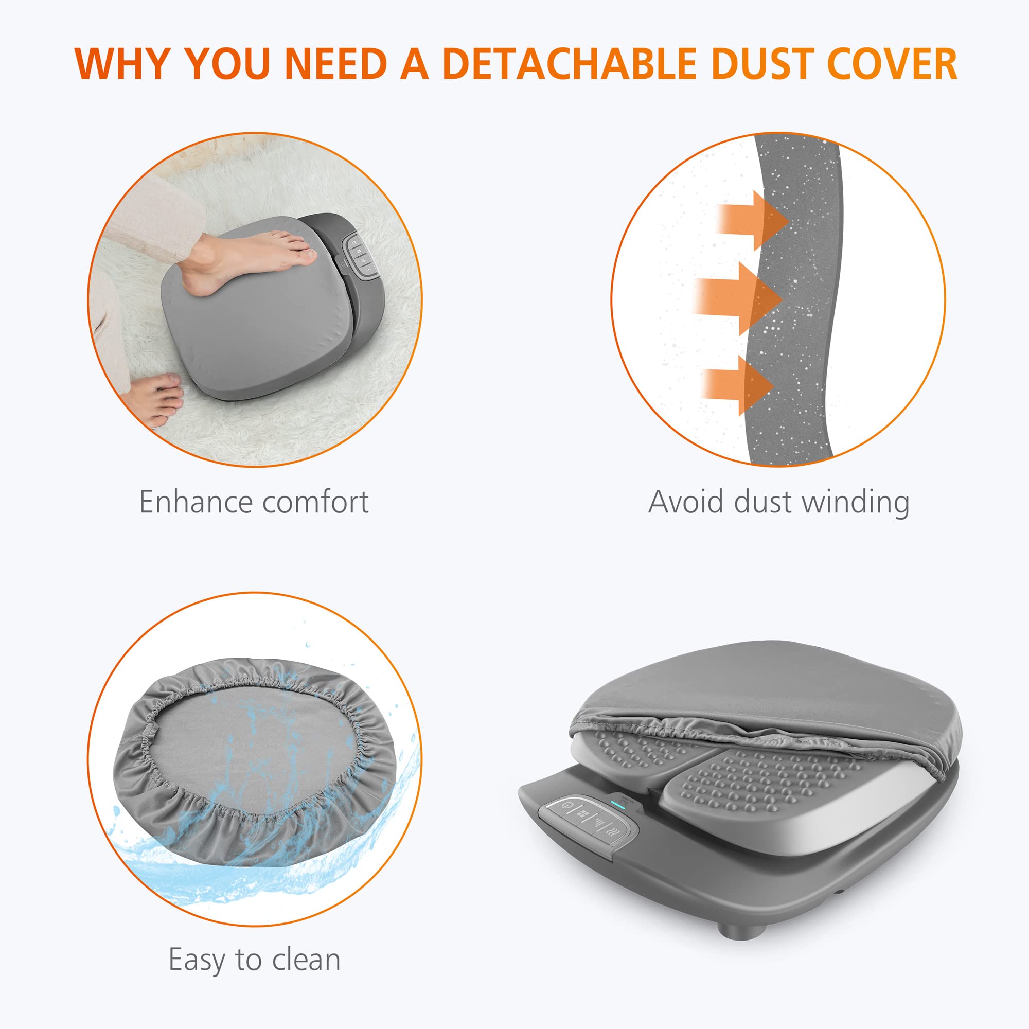 Snailax massager used on feet, calves, legs, and waist for versatility