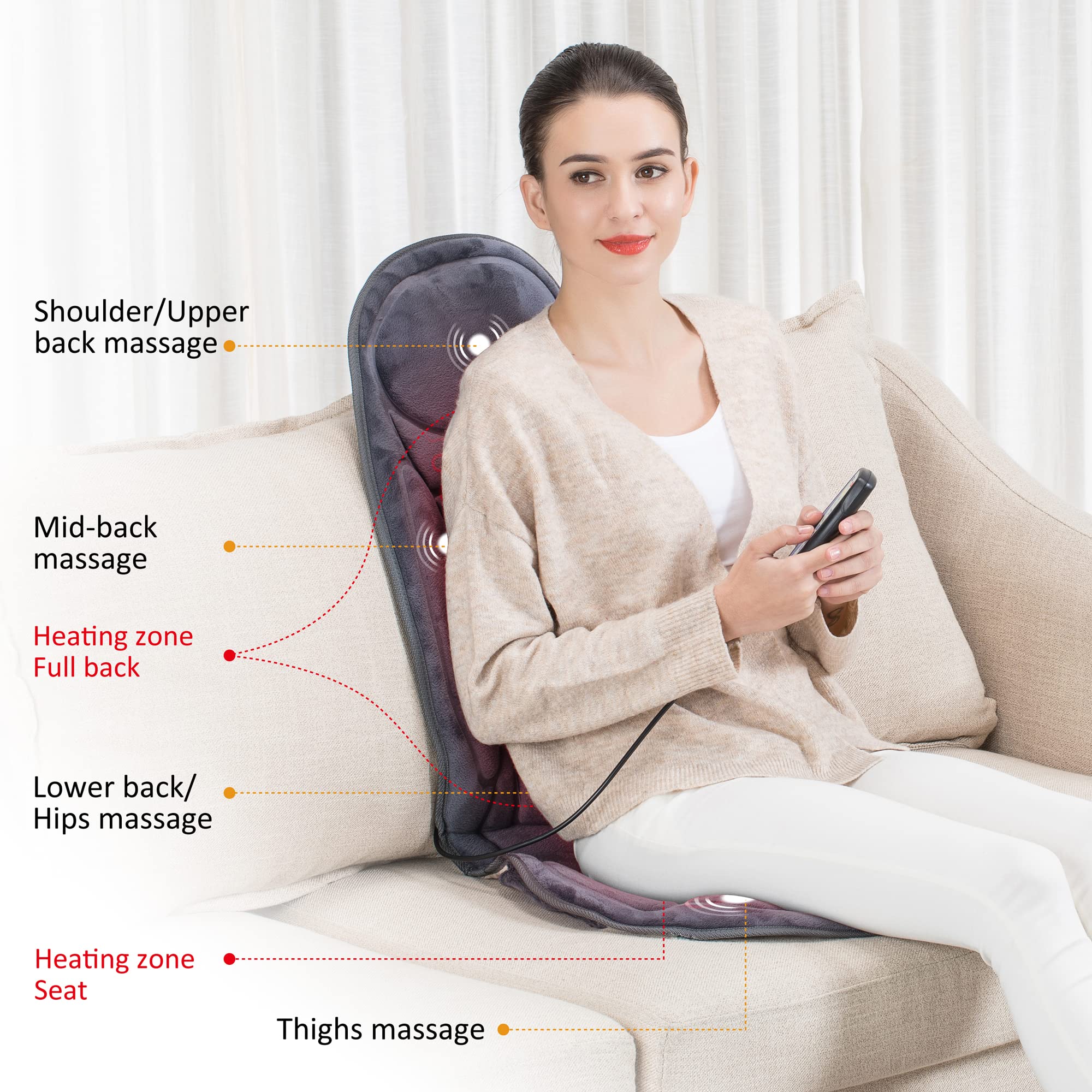 Snailax memory foam cover delivers plush comfort during massages.