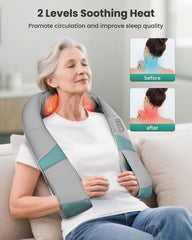 Snailax neck massager heat function warms muscles for comfort