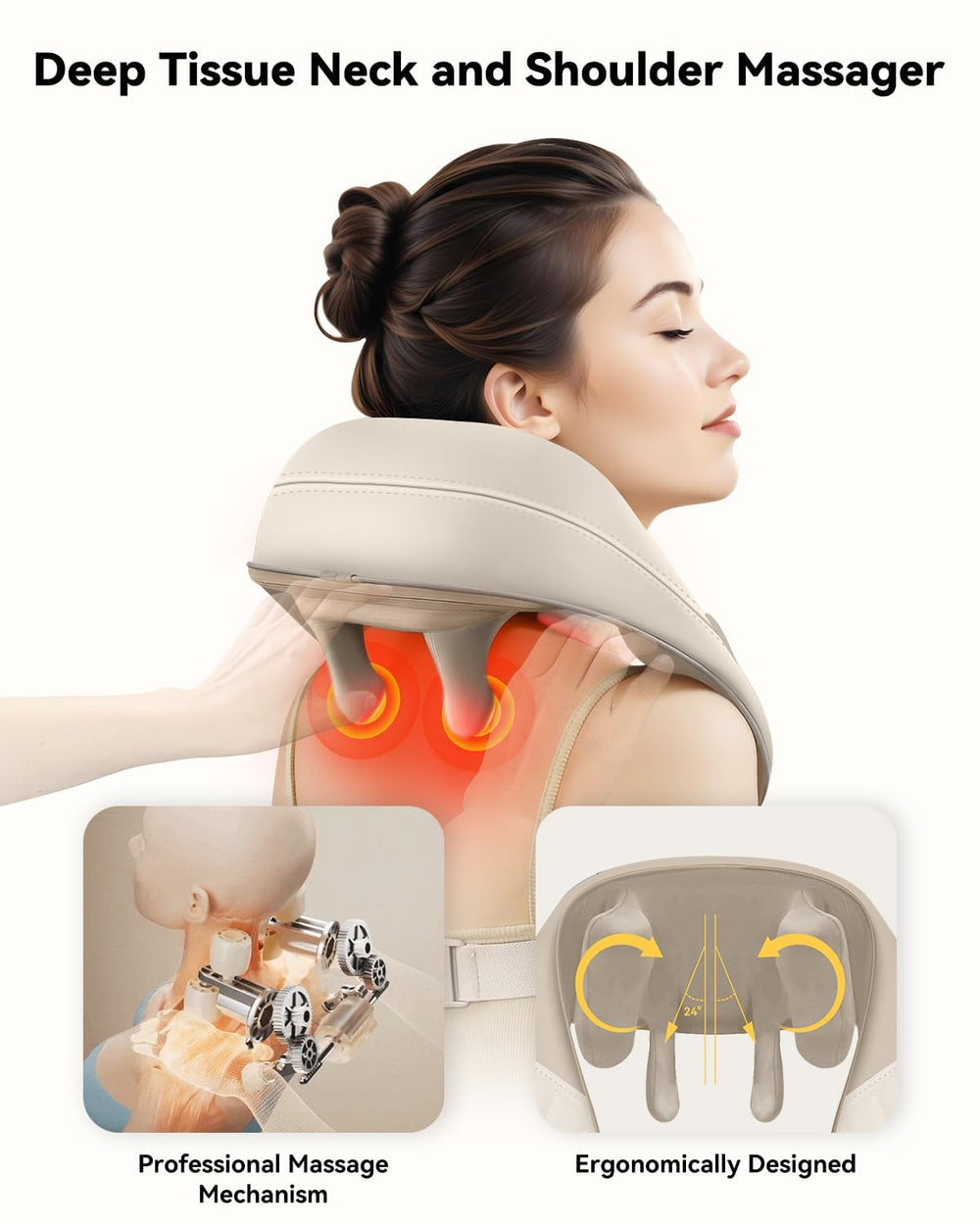 Snailax neck massager strap design for secure hands free use
