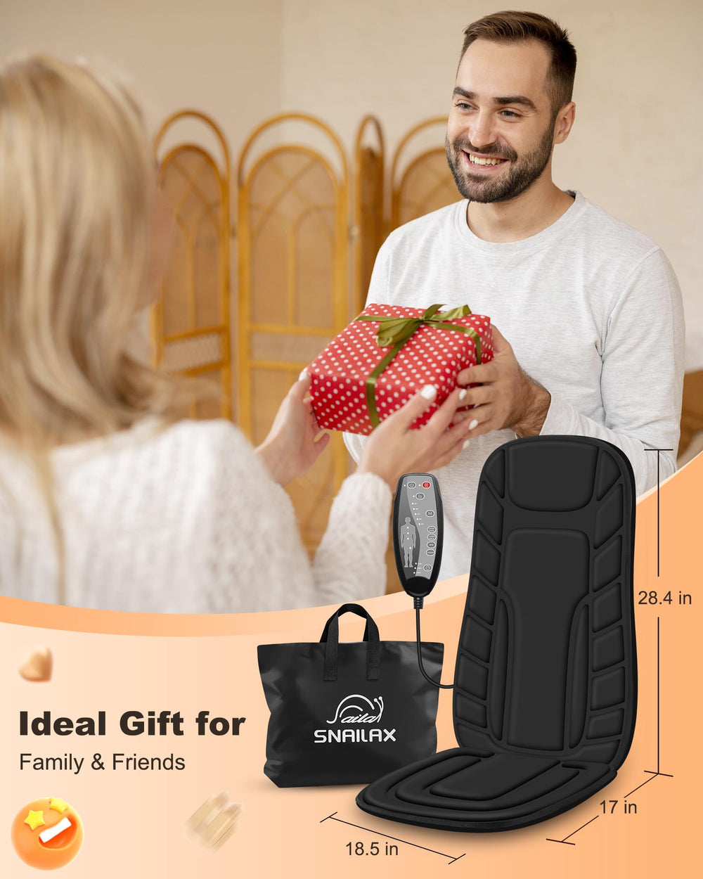 Snailax portable foldable design fits any chair.