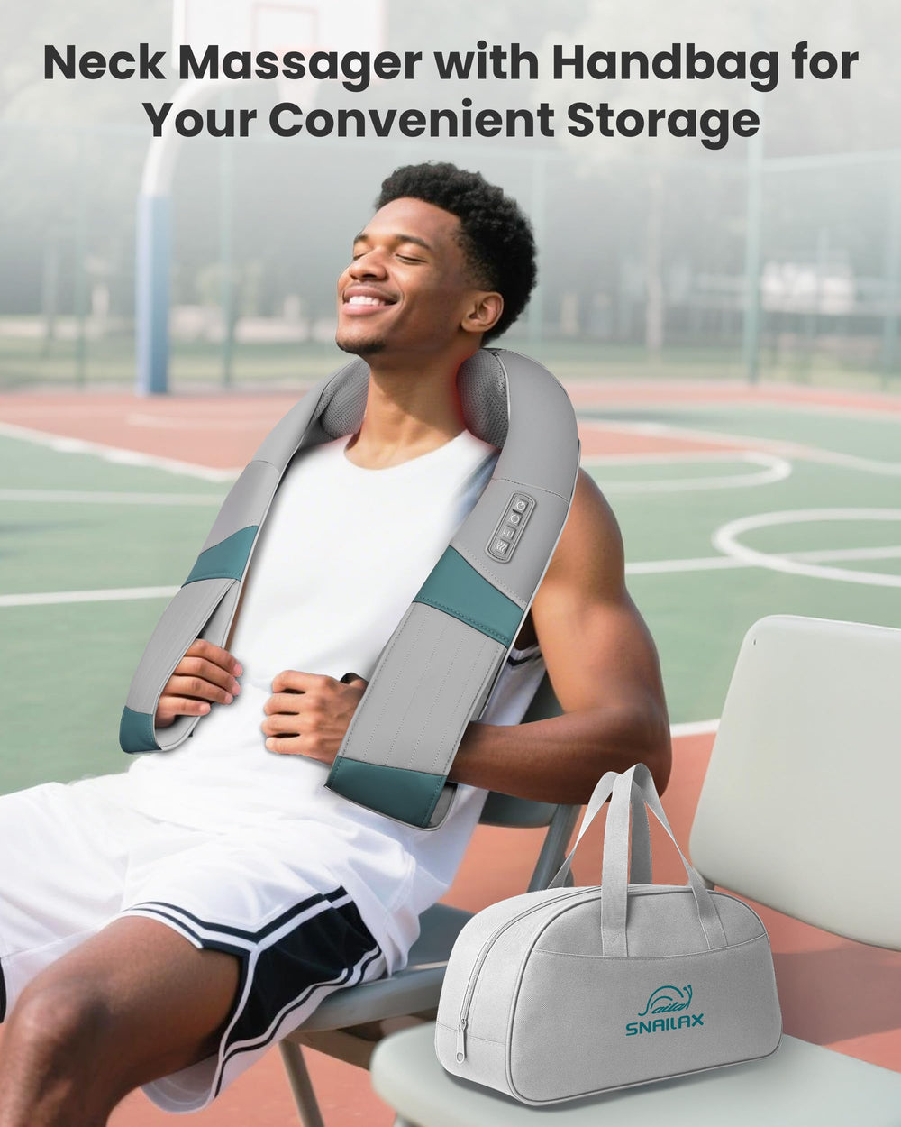 Snailax cordless massager ideal for home, office, and travel