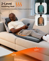 Snailax recliner massage mat provides heating warmth during use