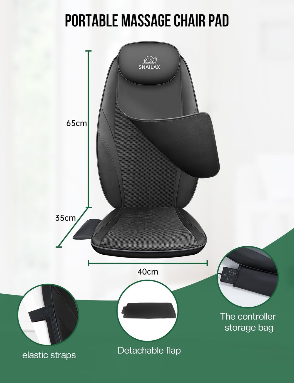 Snailax removable PU flaps for quick cleaning and hygiene.