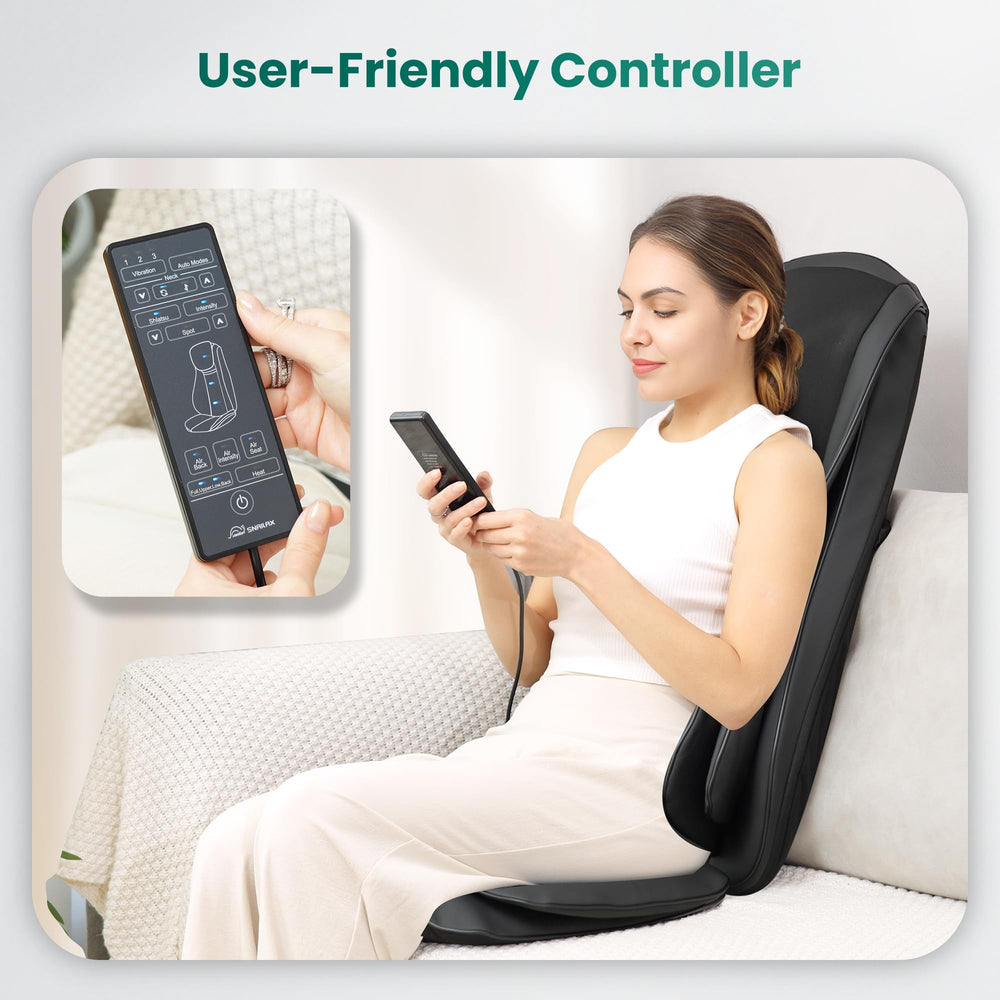 Snailax seat vibration modes add gentle, relaxing pulses.