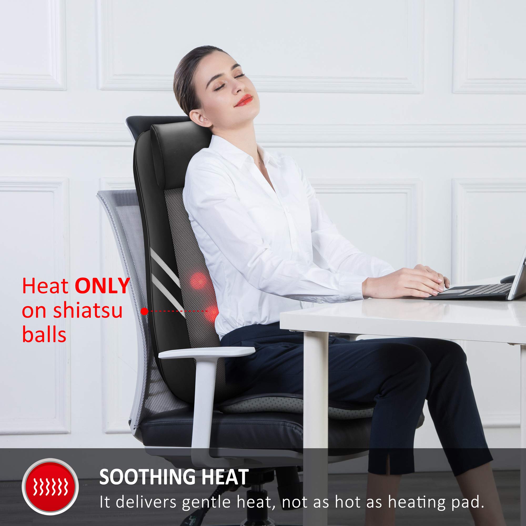 Snailax seat vibration massage with three intensity levels for hips and thighs.