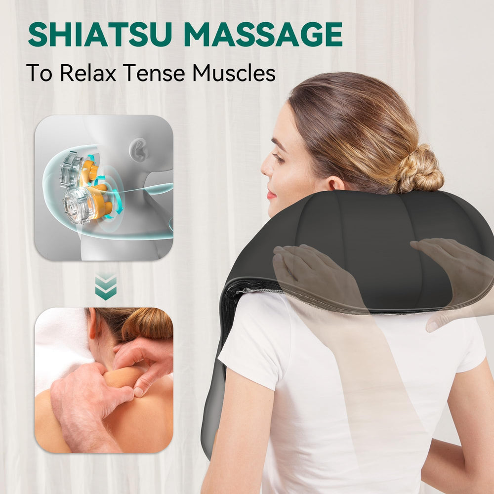 Snailax shiatsu massage roller with 8 nodes deeply kneads tense muscles.