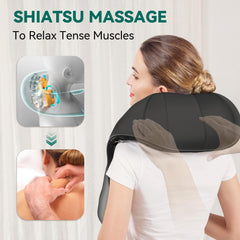 Snailax shiatsu massage roller with 8 nodes deeply kneads tense muscles.