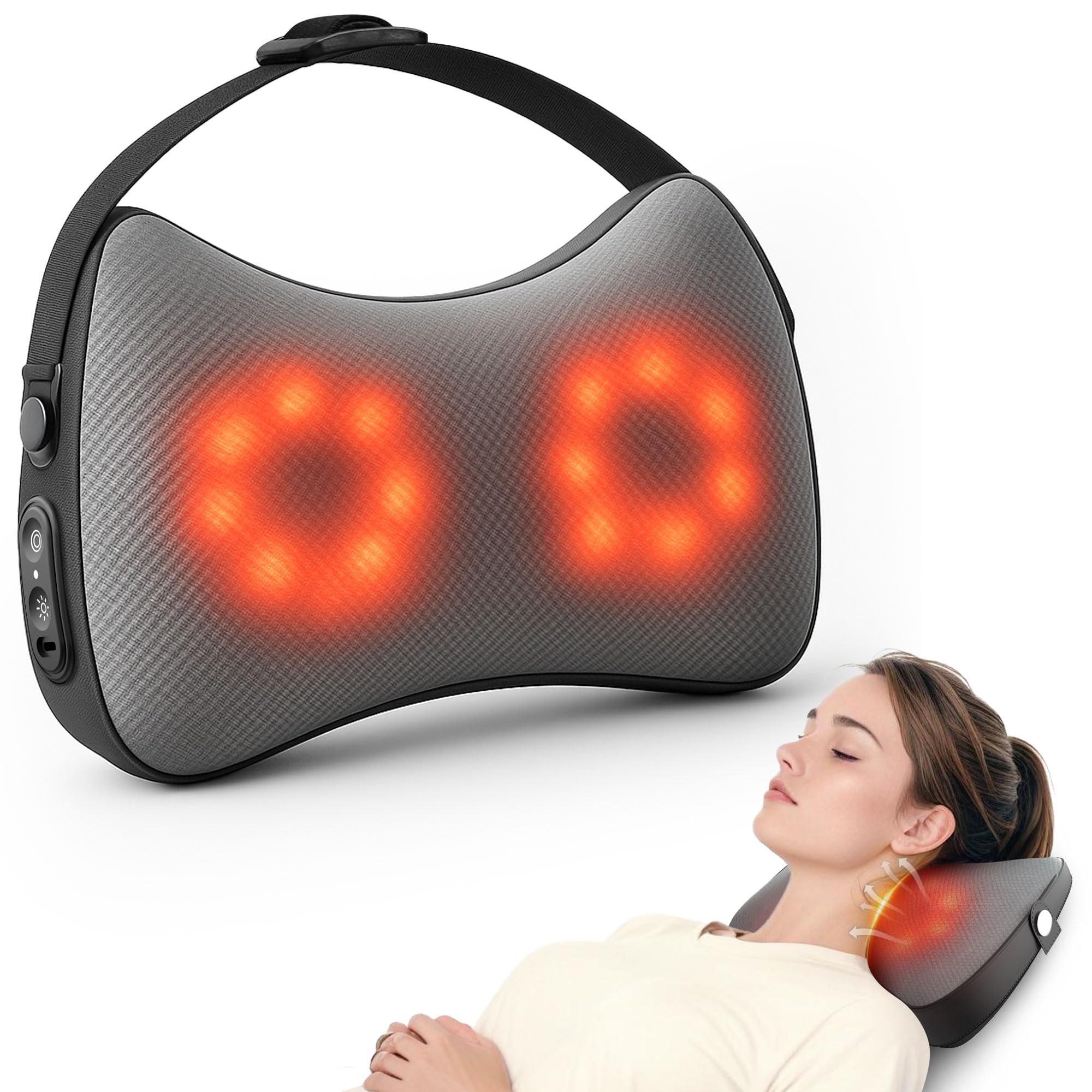 Snailax shiatsu back massager cordless on sofa for deep relaxation