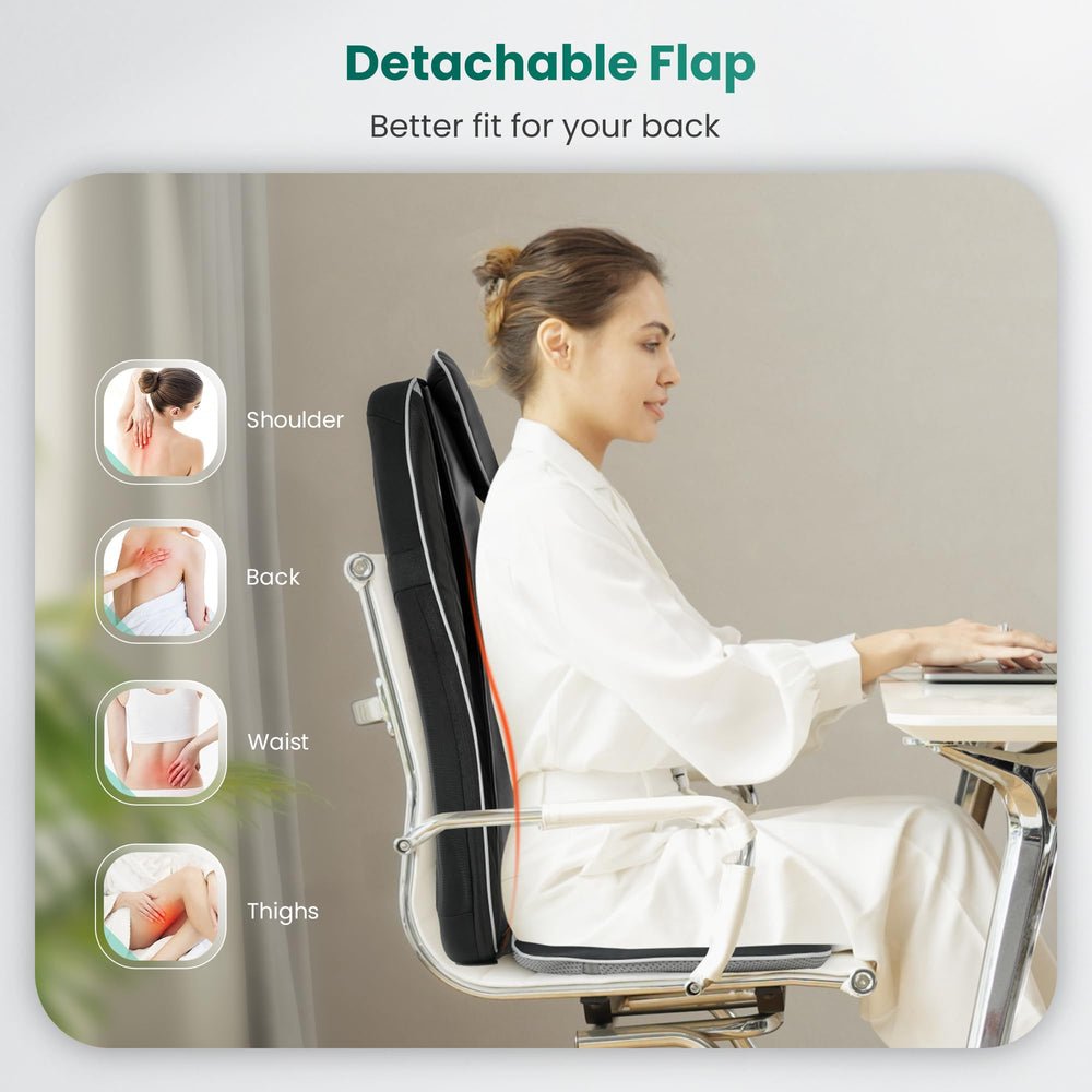 Snailax Shiatsu Back Massager heat therapy providing soothing warmth along the spine