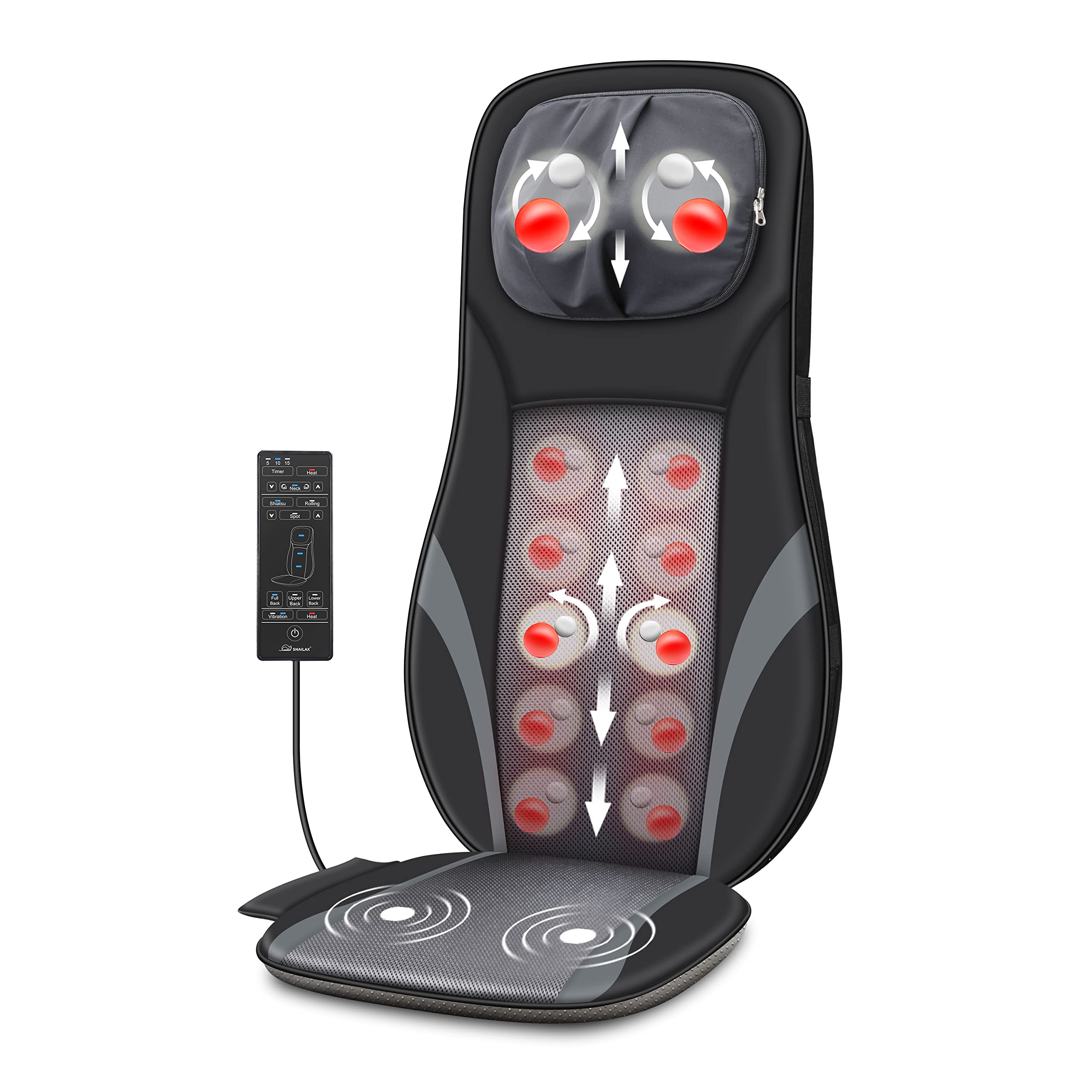 Snailax Shiatsu Back Massager with Heat delivers deep kneading for tense shoulders