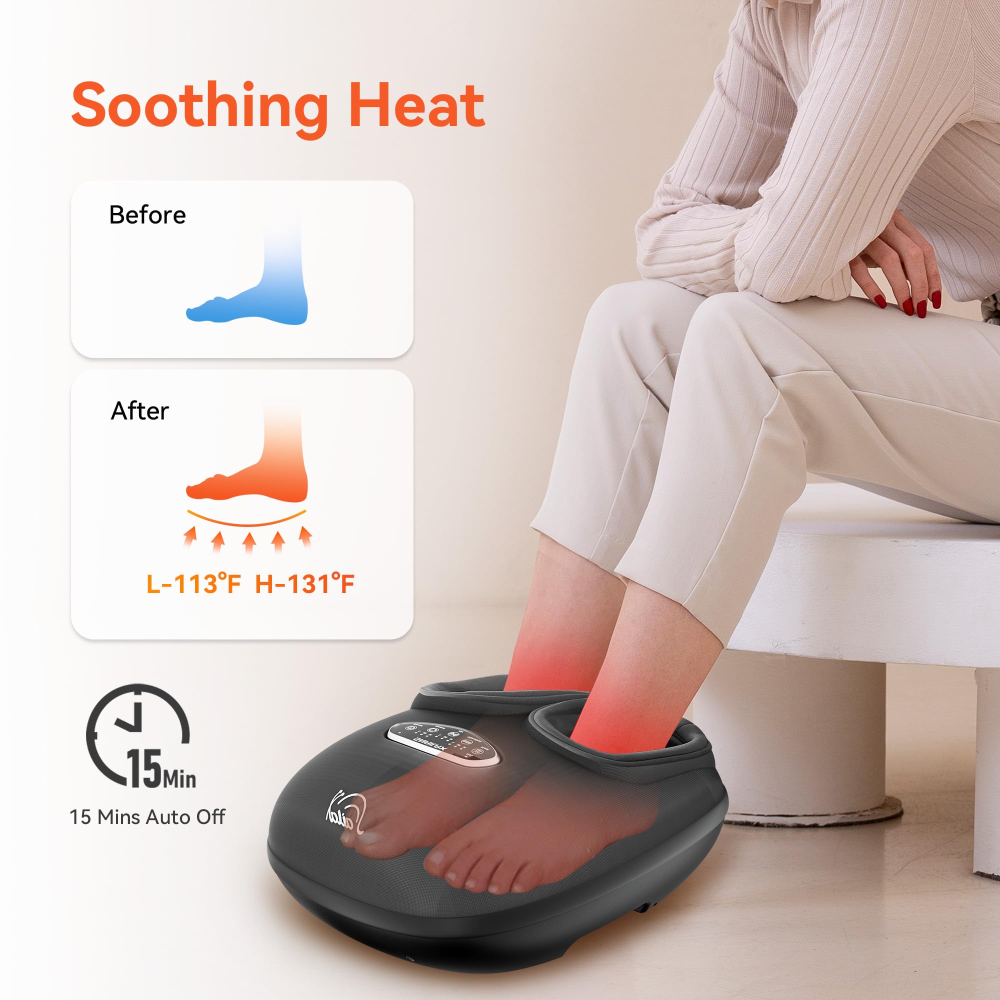 Snailax Shiatsu Foot Massager control panel for easy massage customization