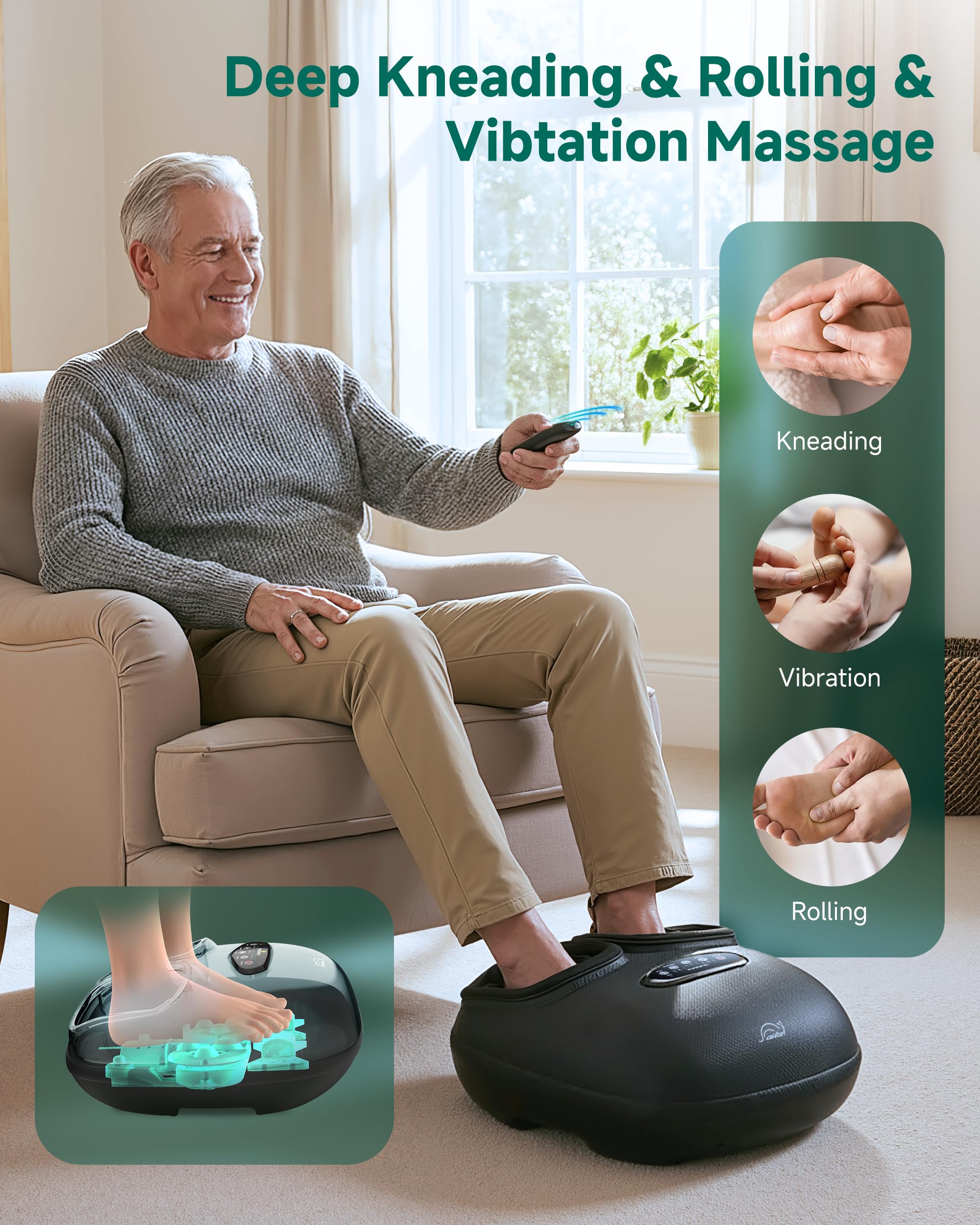 Deep kneading action on Snailax massager soothes tired feet
