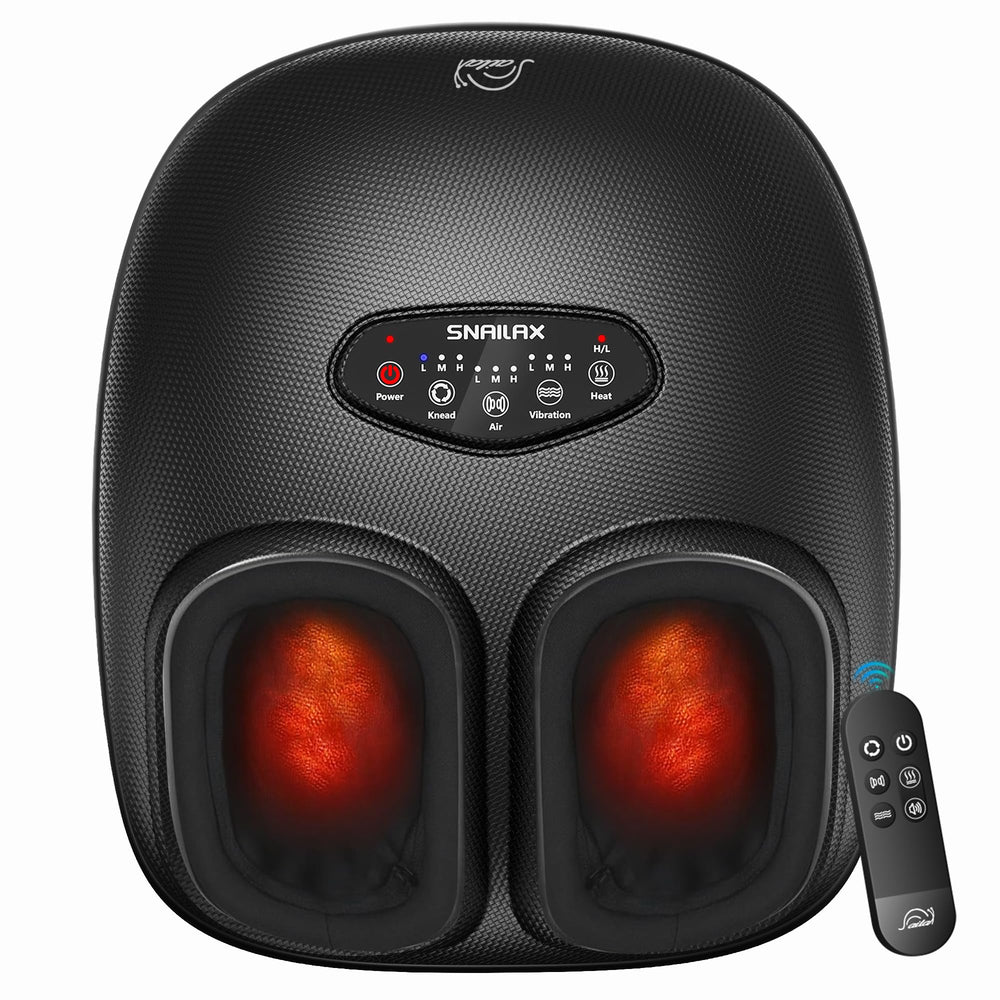 Snailax Shiatsu foot massager with heat and remote control for easy use