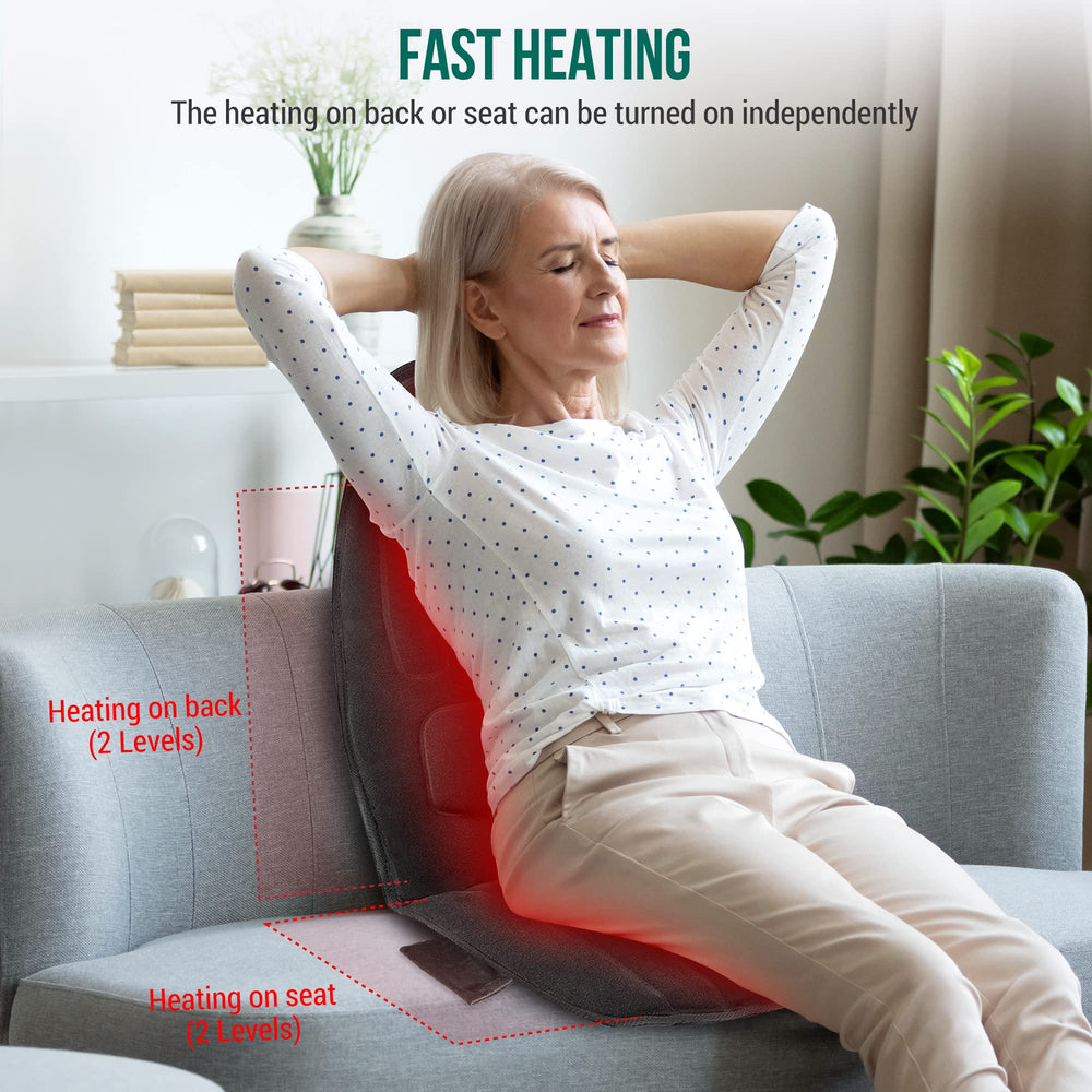 Snailax ten-motor massage system pictured on back and thighs.