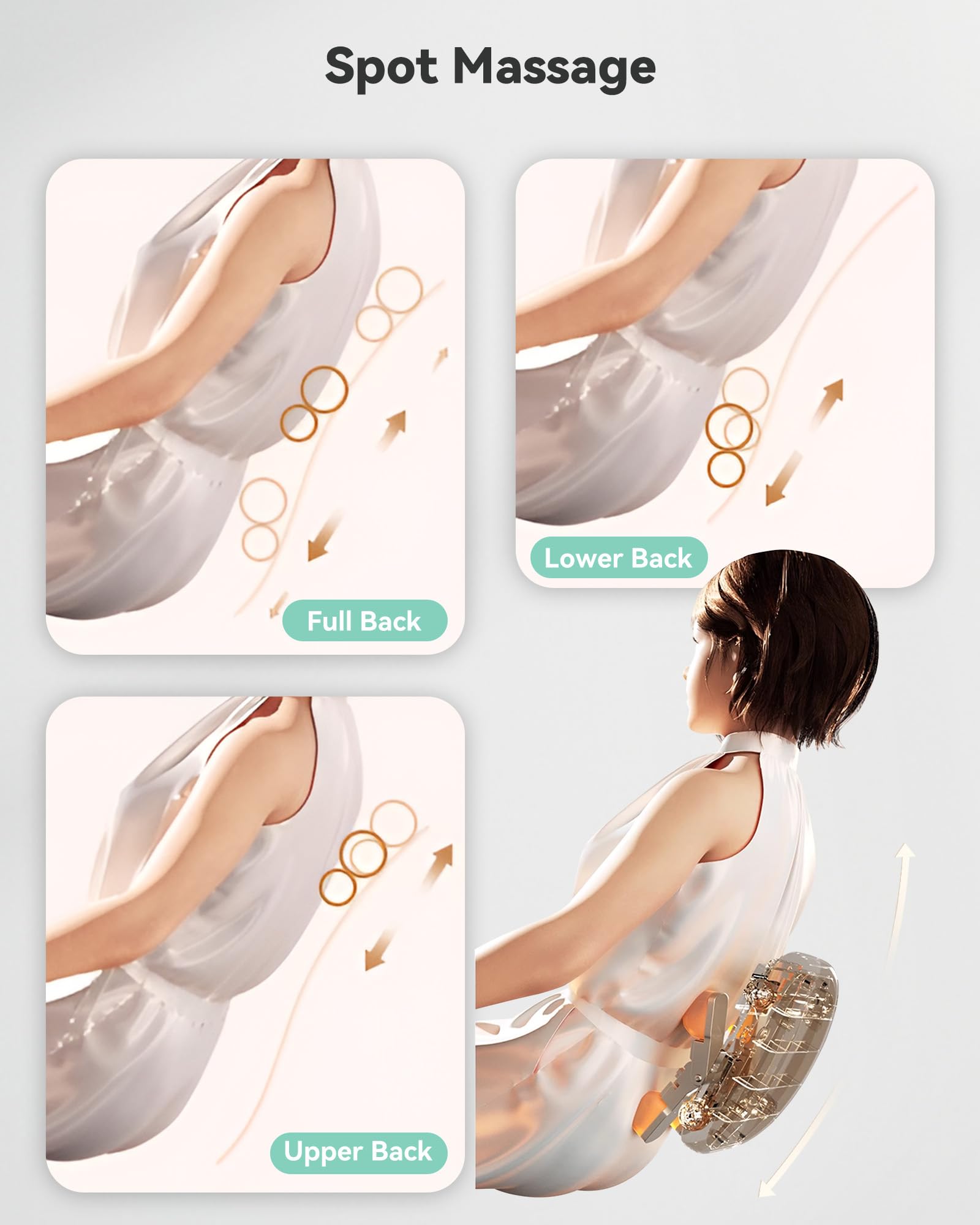 Three intensity settings personalize comfort and depth