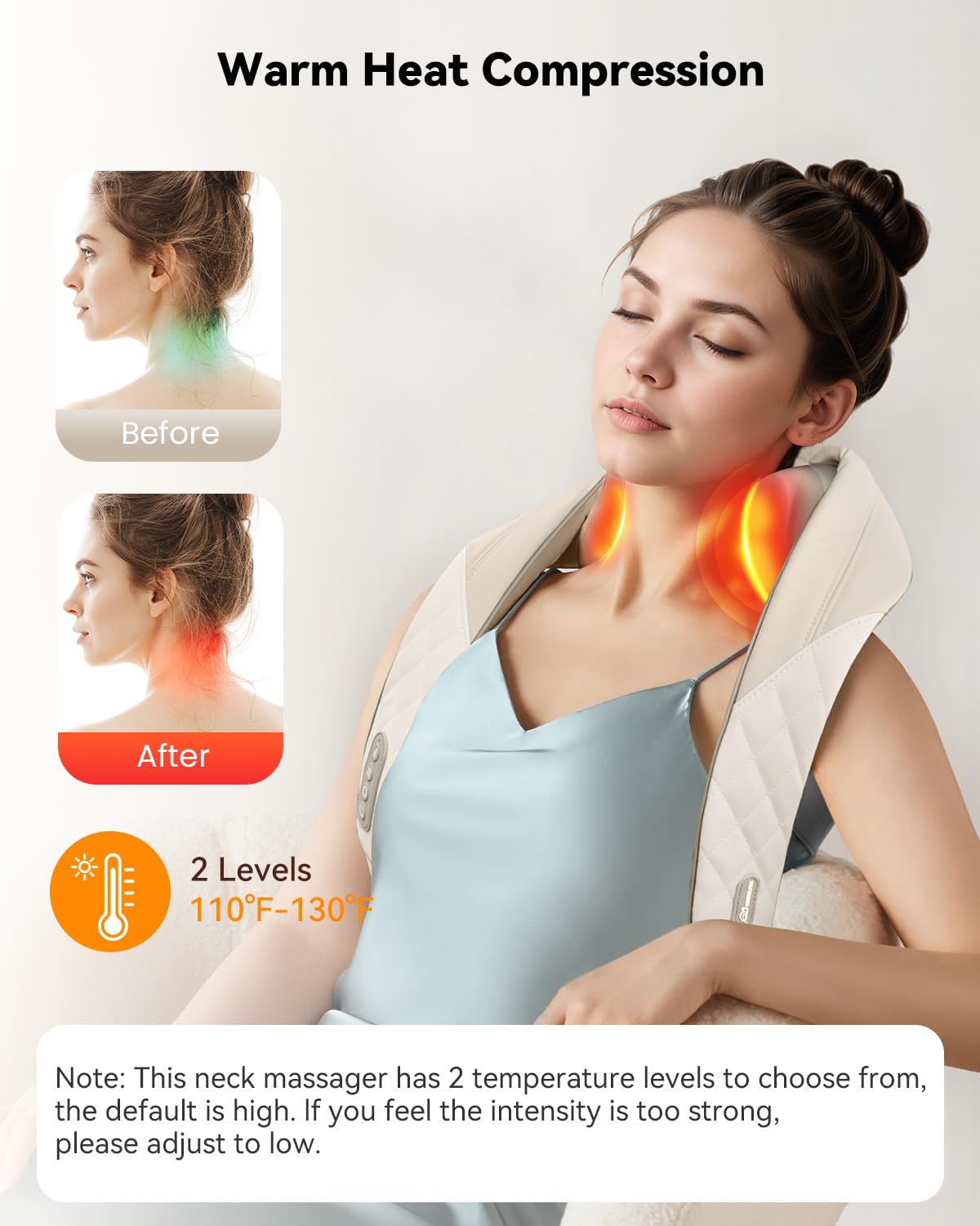Wearable Snailax neck massager designed for hands-free use around the neck.