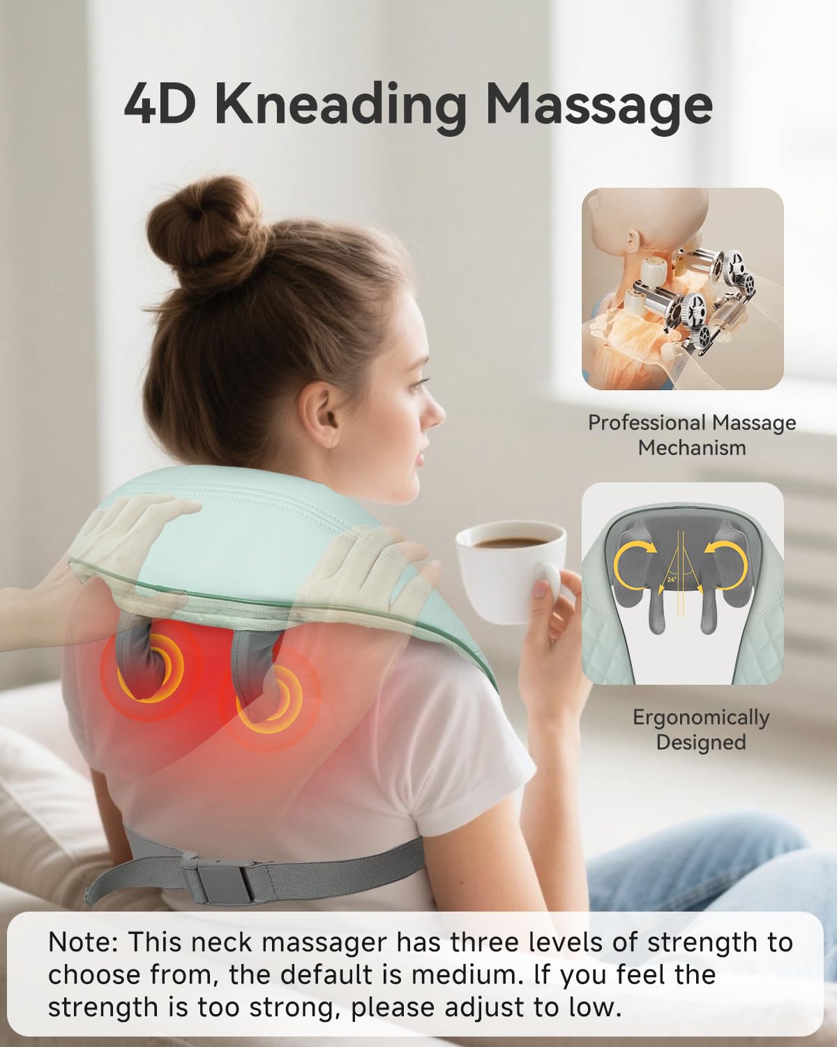 Snailax wider massage head design for broader coverage and comfort