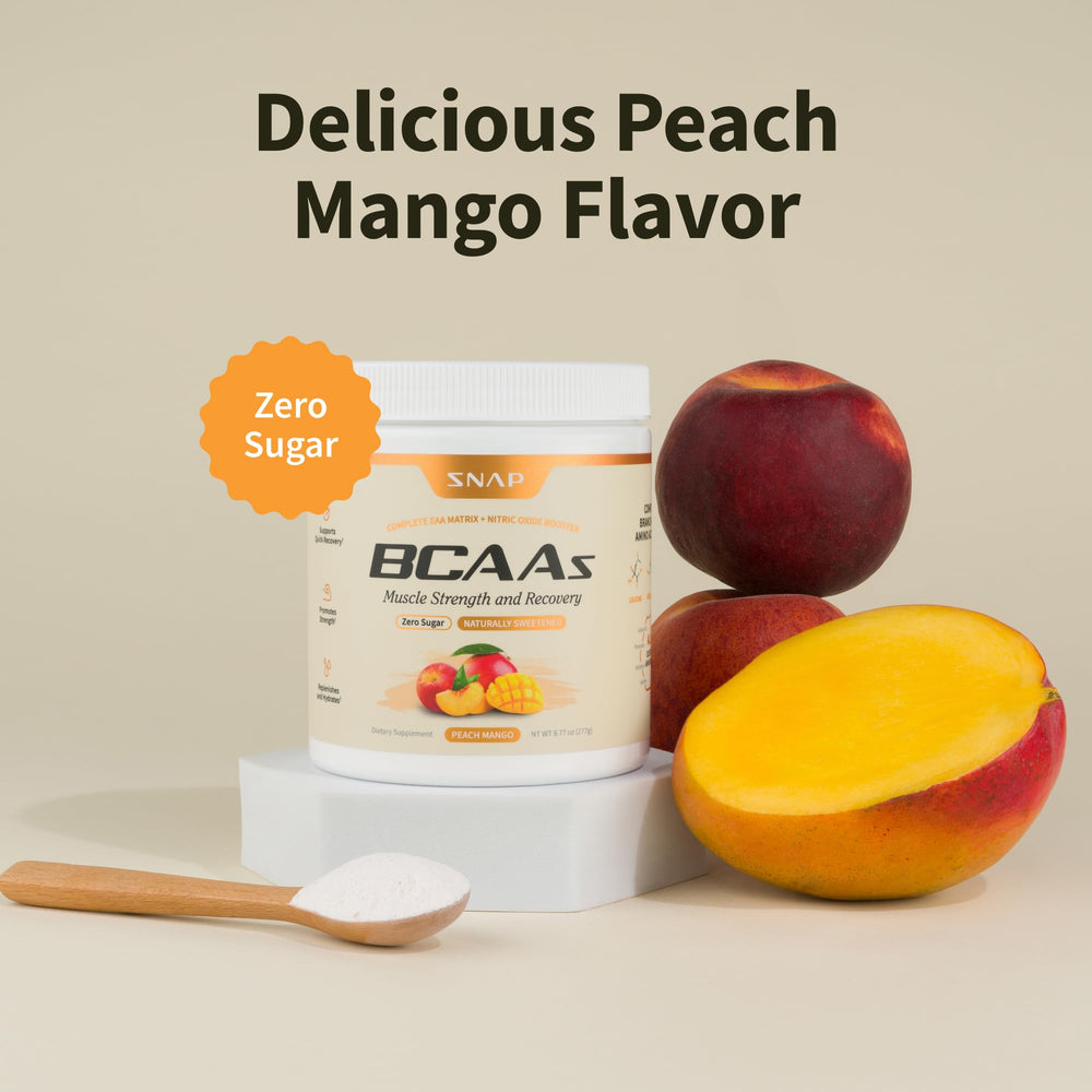 Snap Supplements BCaa Powder mixing glass suggests fast hydration after training