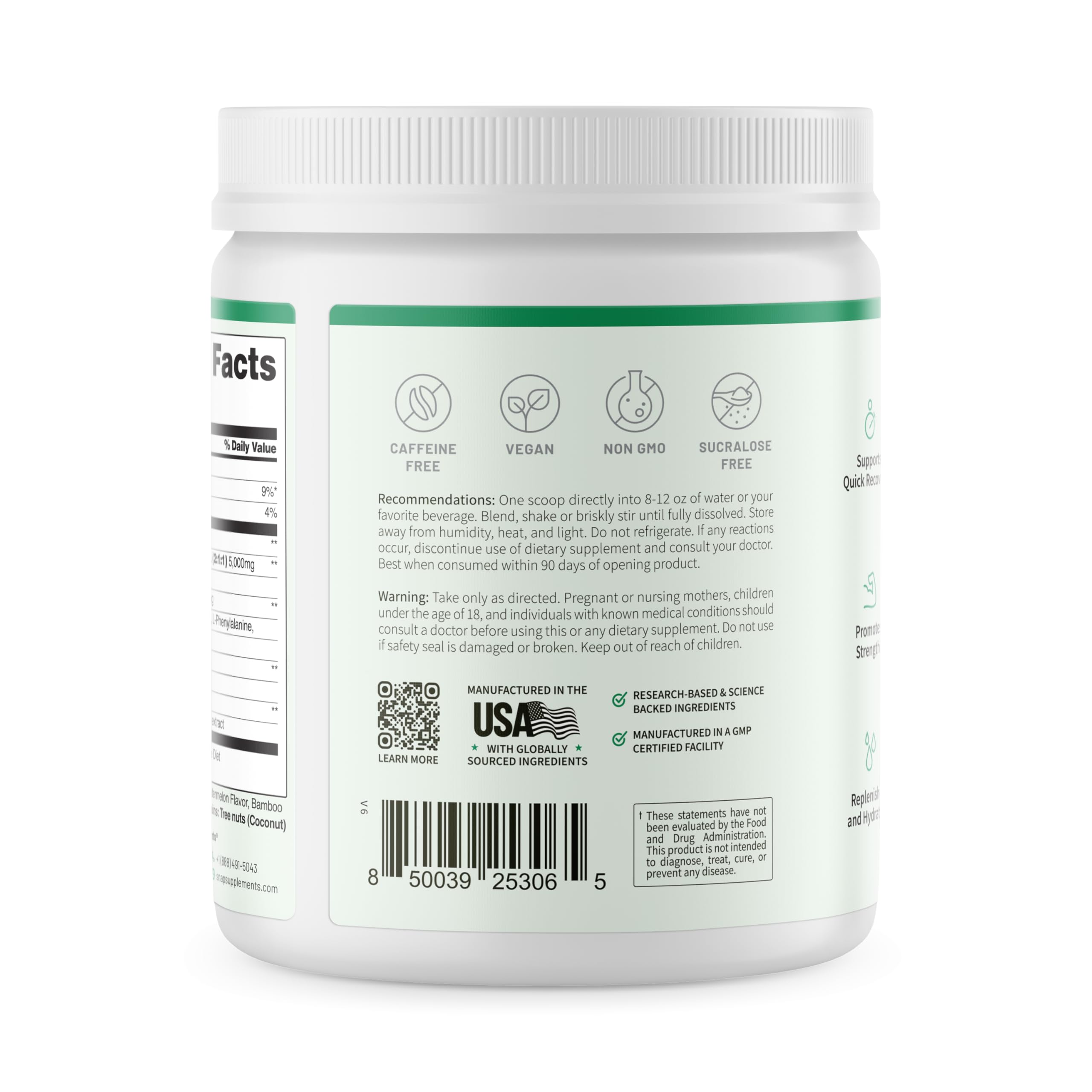 Snap BCAA Powder foil-seal-closeup guarantees freshness and quality