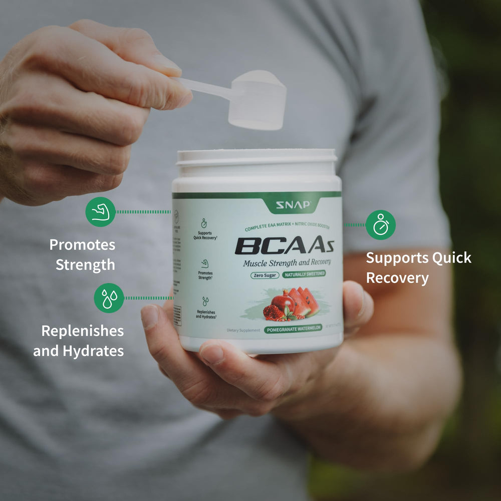 Snap BCAA Powder ingredients-label notes nitric-oxide booster for better workout flow