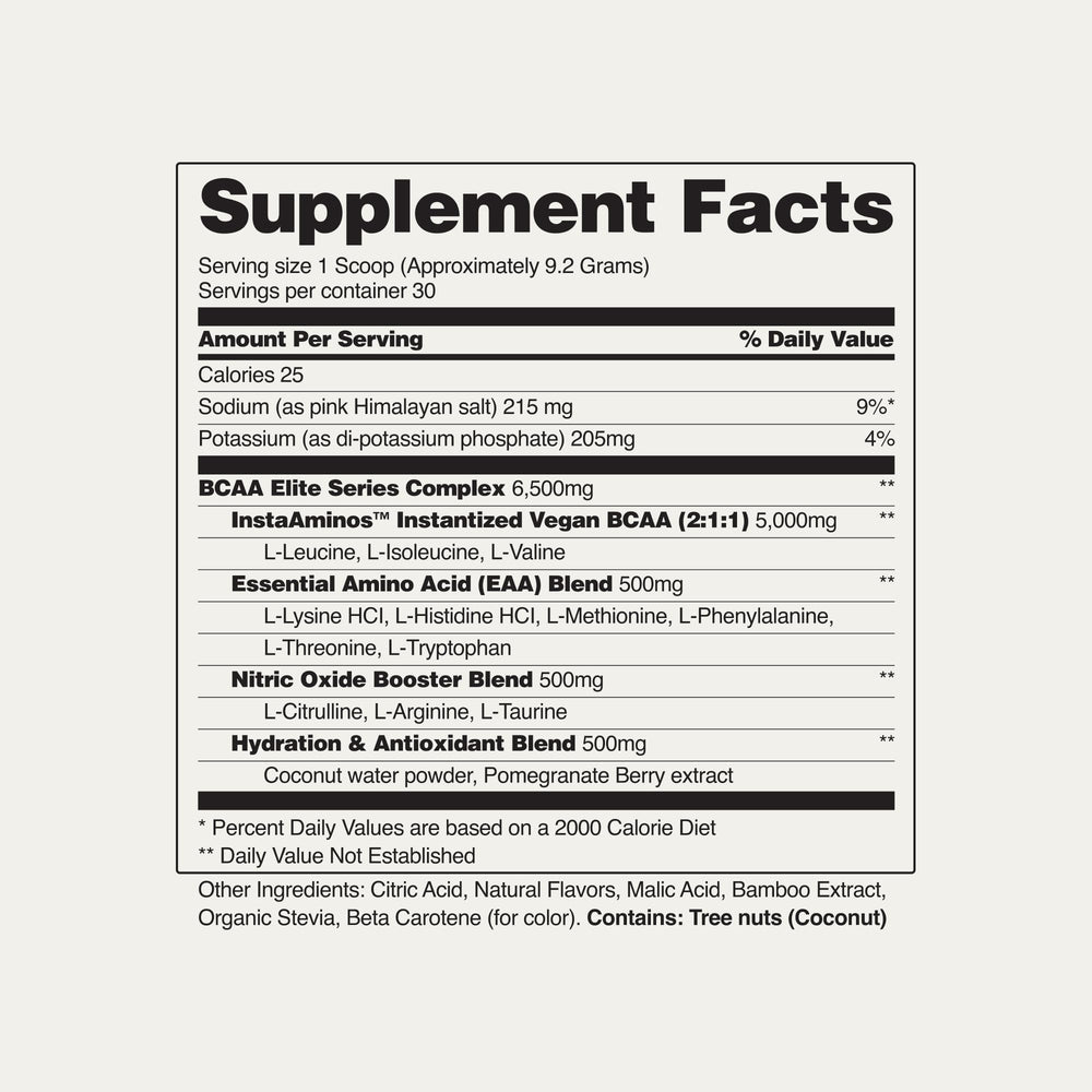 Snap BCAA Powder packaging-closeup emphasizes brand quality and flavor cue