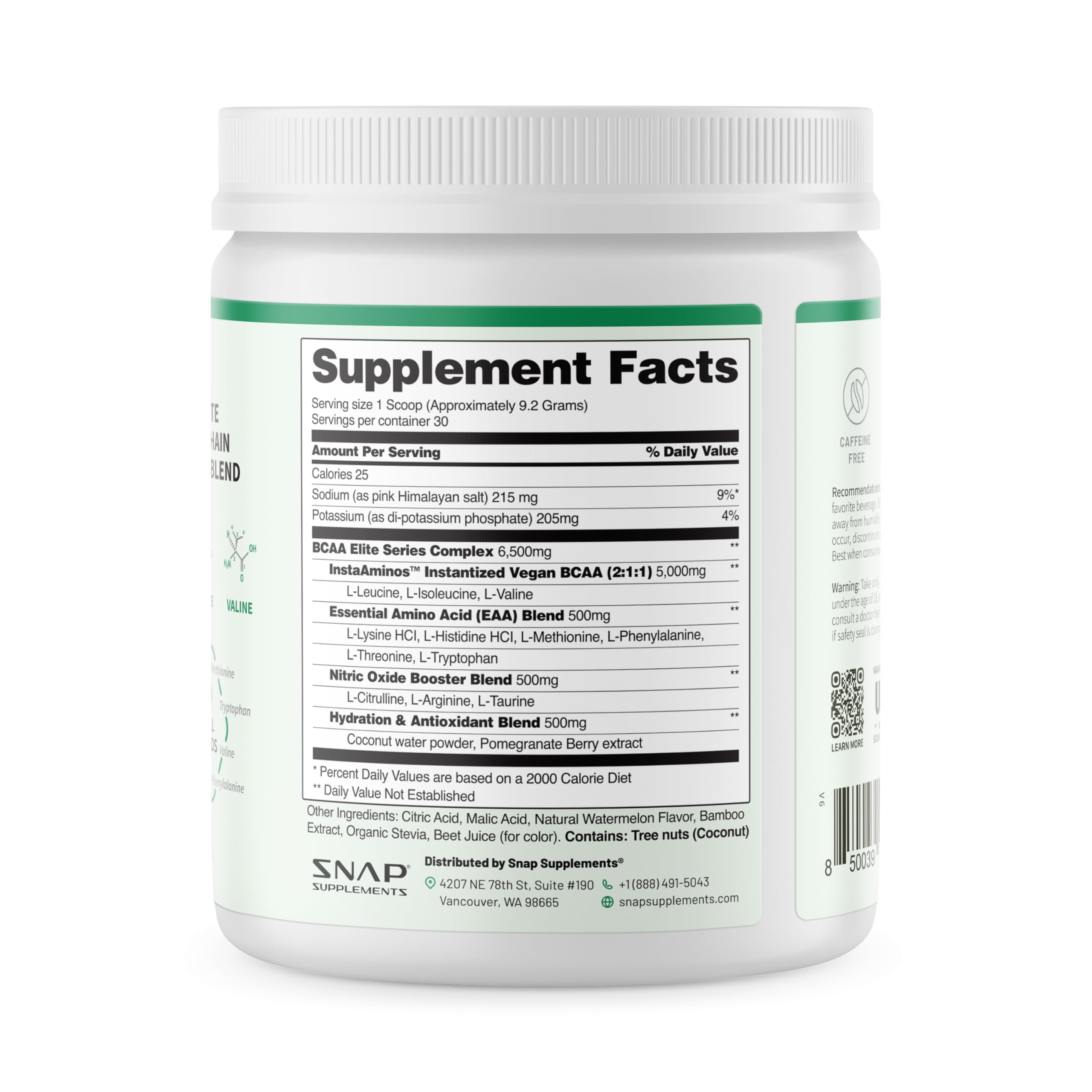 Snap BCAA Powder preworkout-setup on counter suggests ready-to-drink performance support